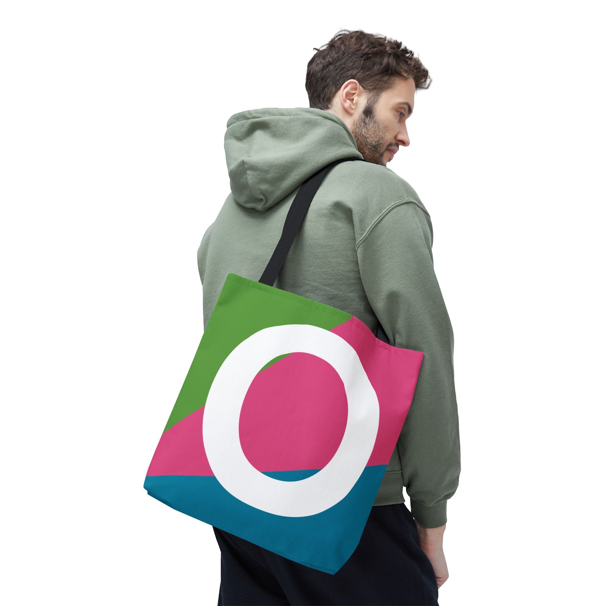 Monogram 'O' Colorblock Tote Bag — Personalized Initial O Shoulder Tote