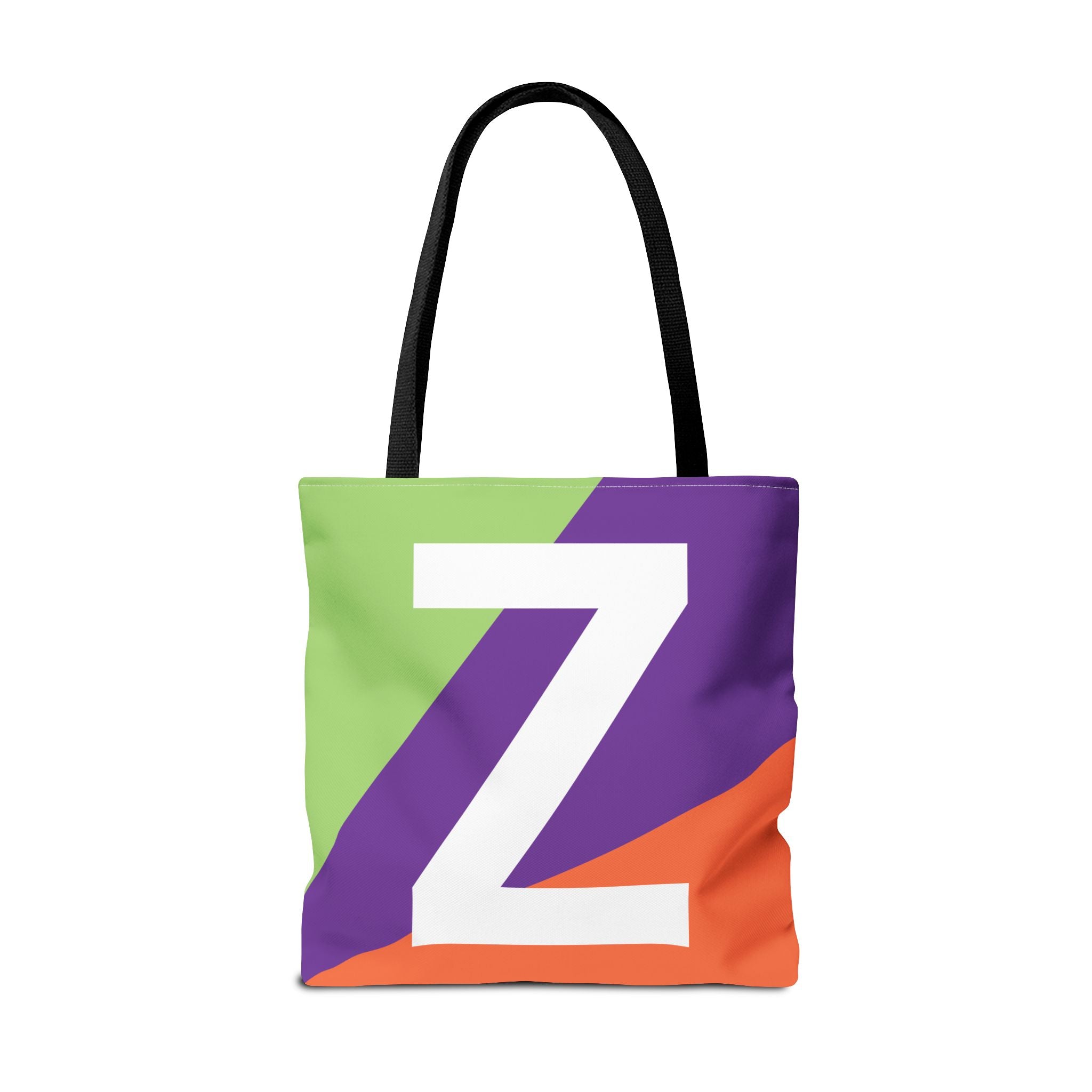 Monogram 'Z' Colorblock Tote Bag — Personalized Initial Z Shoulder Tote
