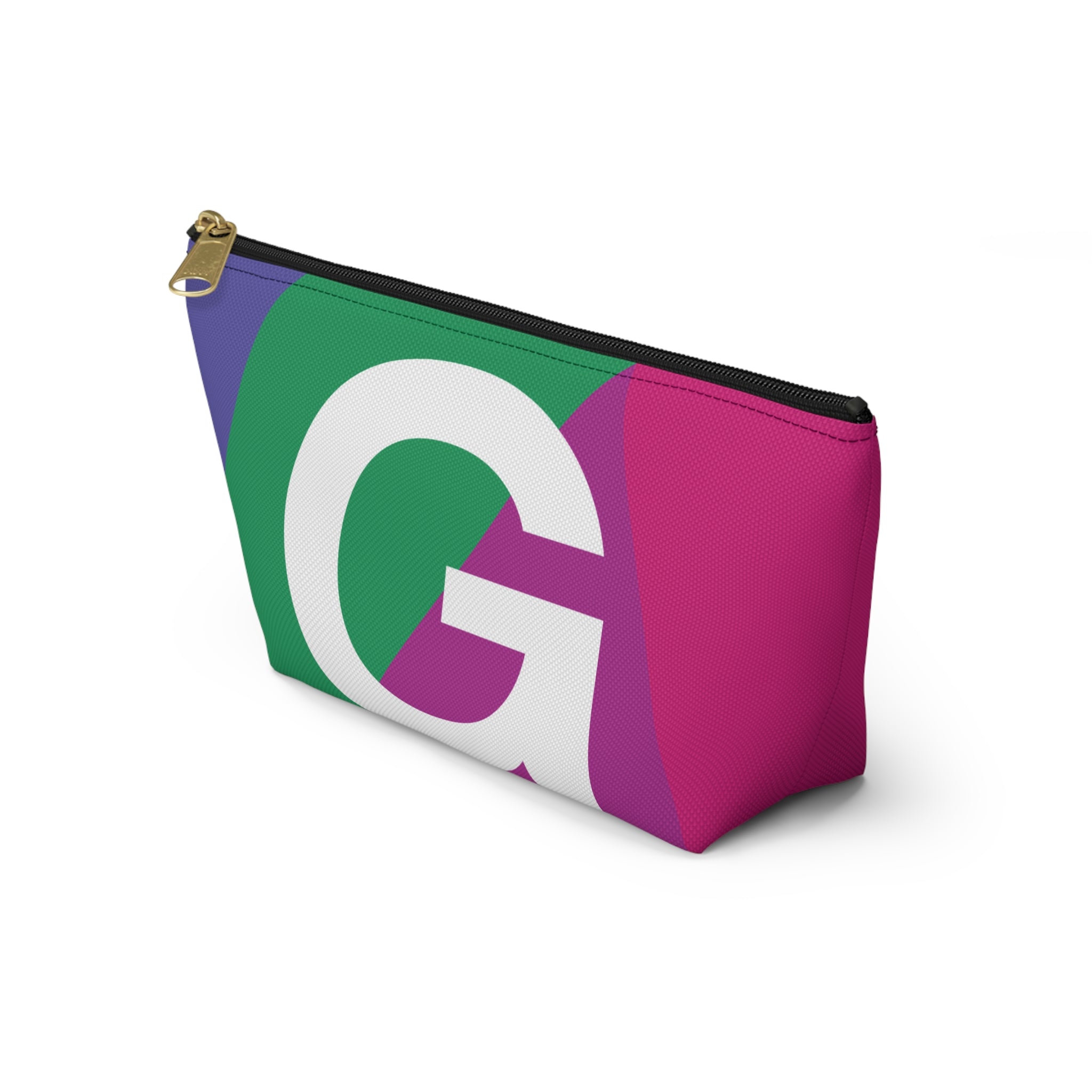 Initials Colorblock Accessory Pouch — Monogram G T-Bottom Cosmetic Bag