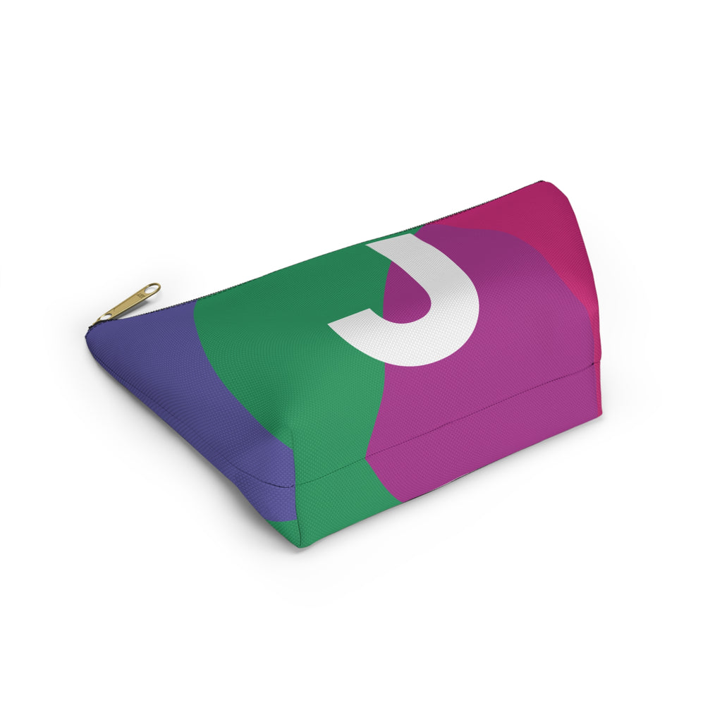 Initials Colorblock Accessory Pouch — Monogram J T-Bottom Cosmetic Bag