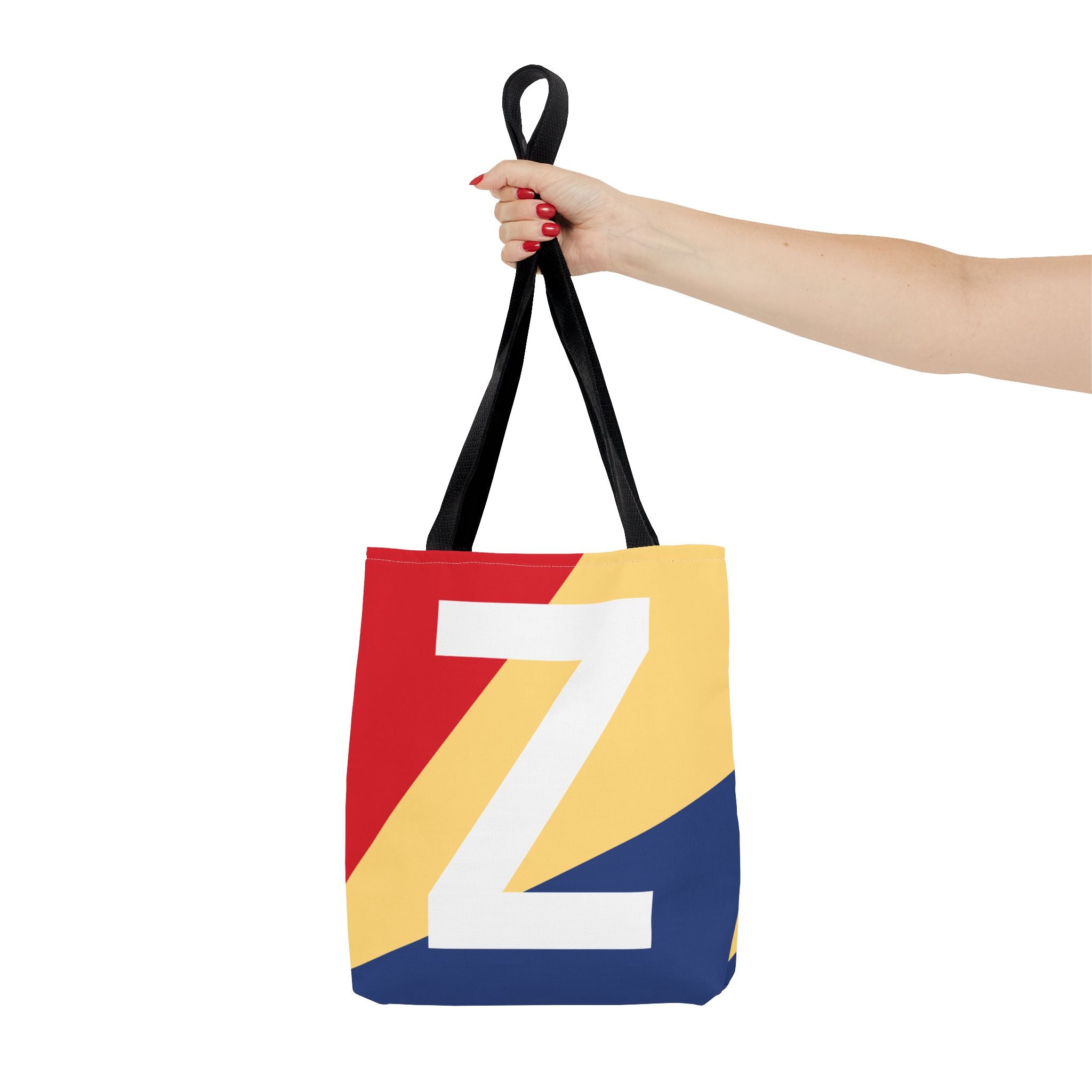 Monogram 'Z' Colorblock Tote Bag — Personalized Initial Z Shoulder Tote