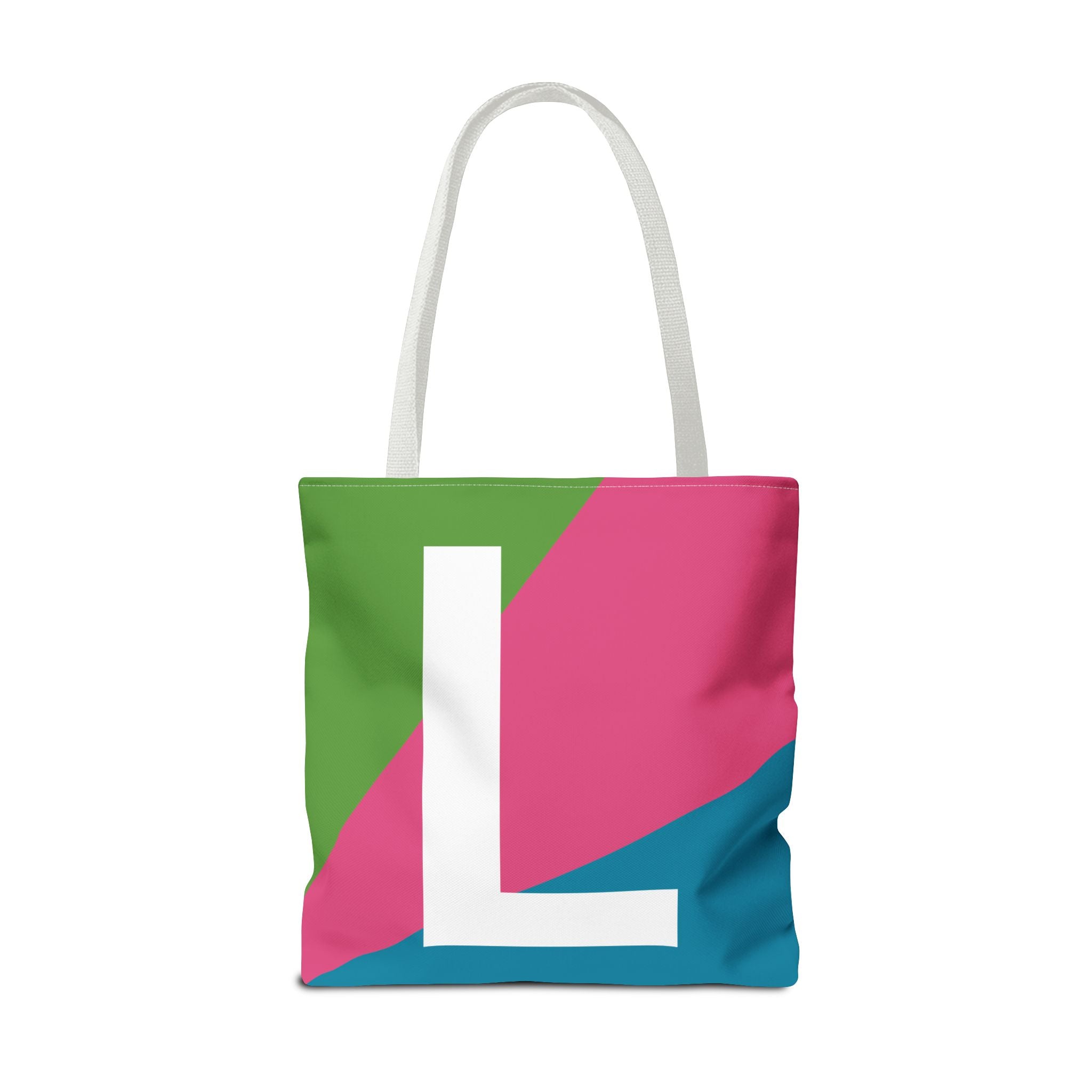 Monogram 'L' Colorblock Tote Bag — Personalized Initial L Shoulder Tote