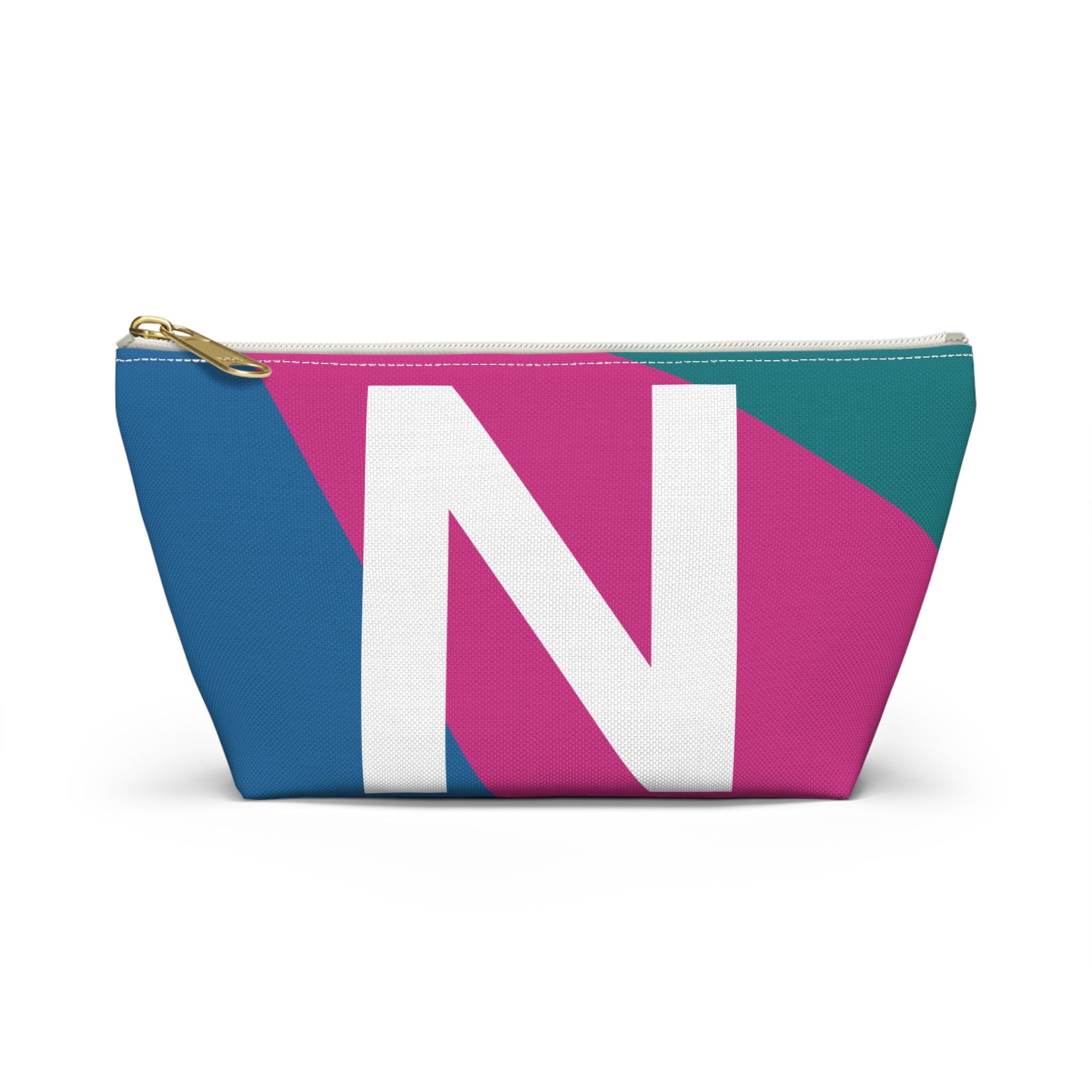 Initials Colorblock Accessory Pouch — Monogram N T-Bottom Cosmetic Bag