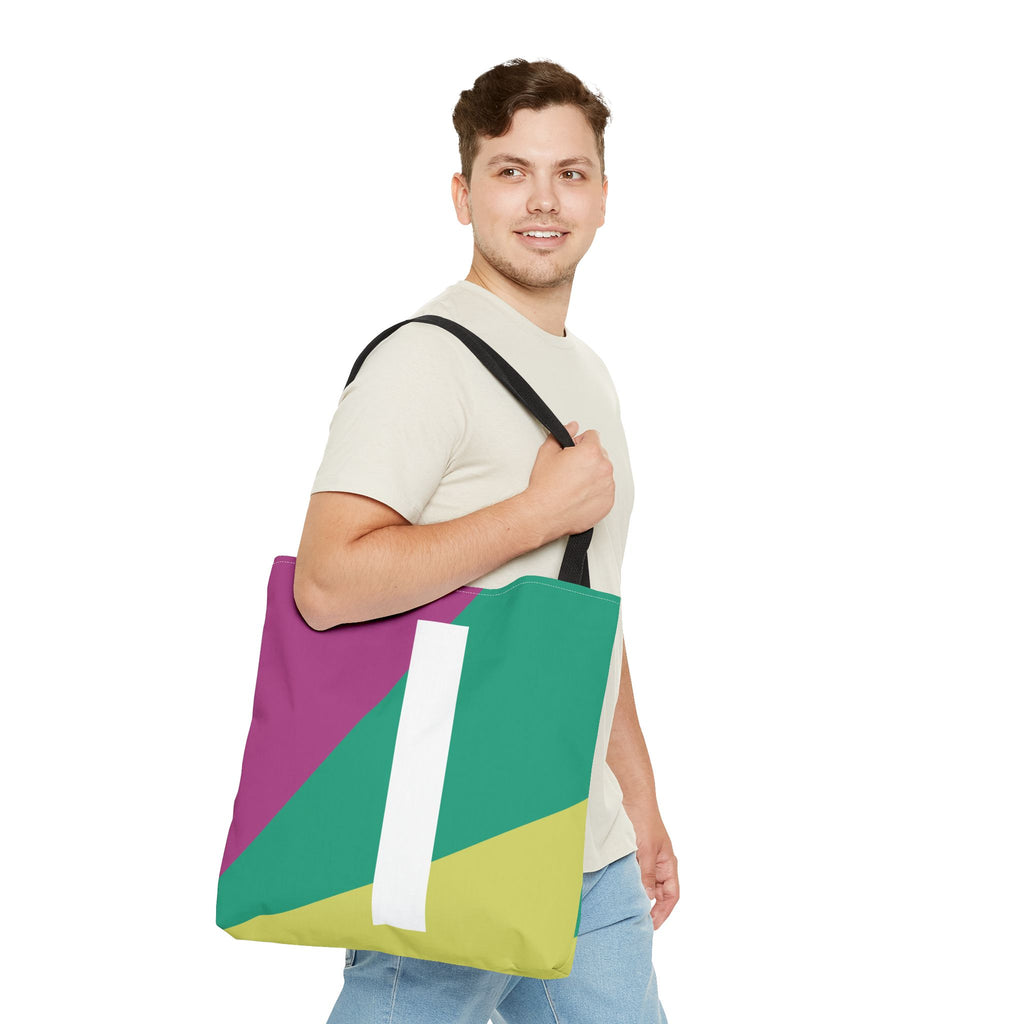 Monogram 'I' Colorblock Tote Bag — Personalized Initial I Shoulder Tote