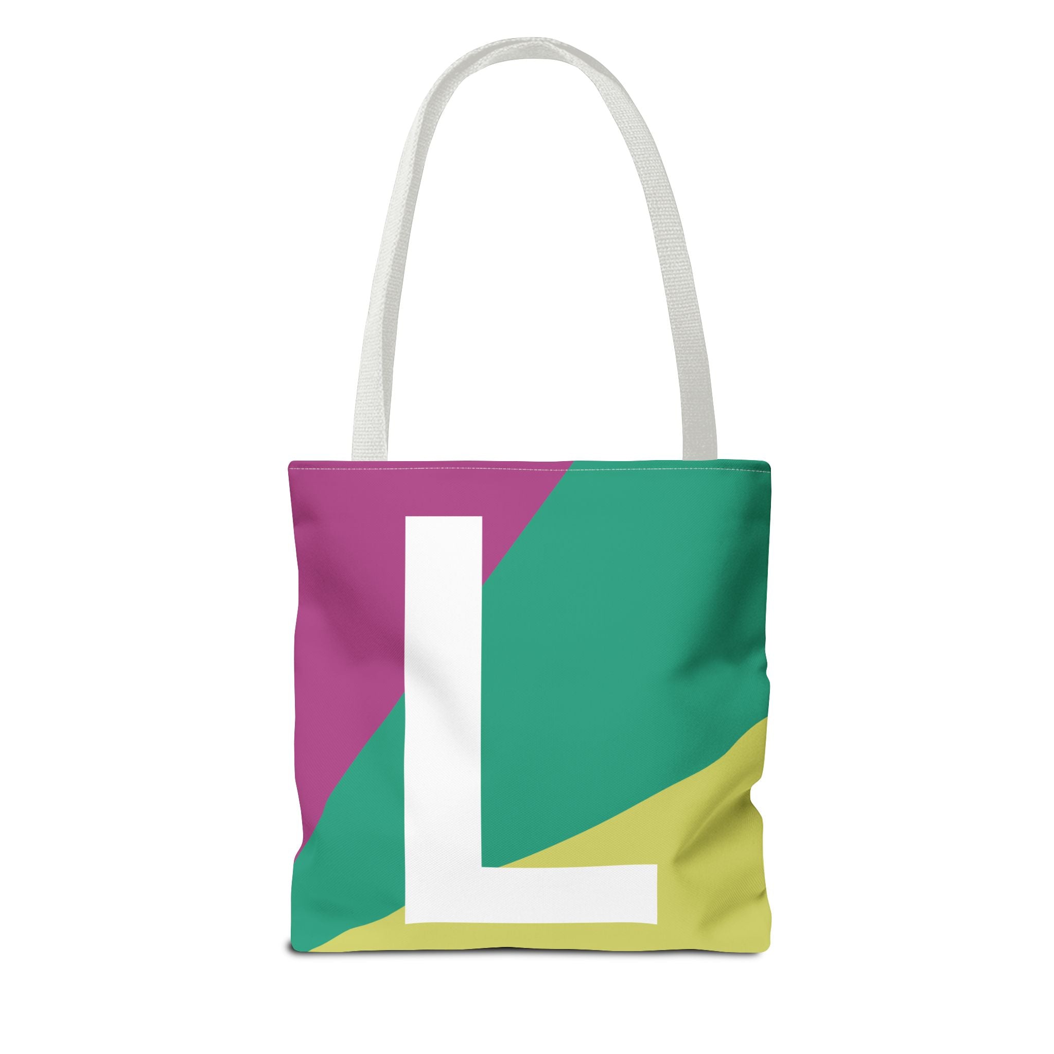 Monogram 'L' Colorblock Tote Bag — Personalized Initial L Shoulder Tote