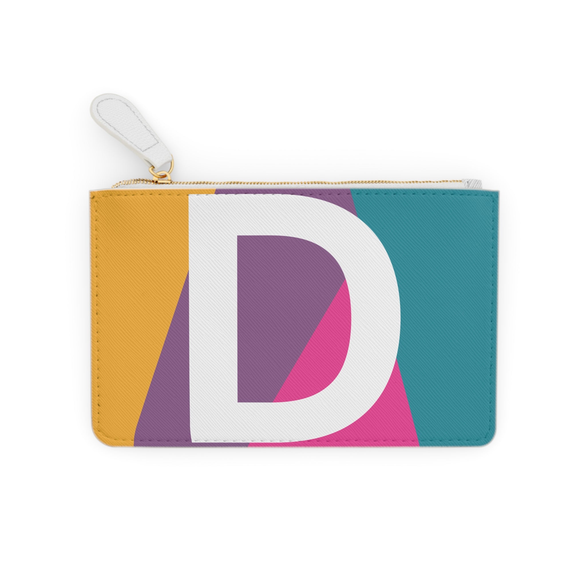 Initial D Mini Clutch — Colorblock Monogram Wristlet Wallet