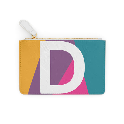 Initial D Mini Clutch — Colorblock Monogram Wristlet Wallet