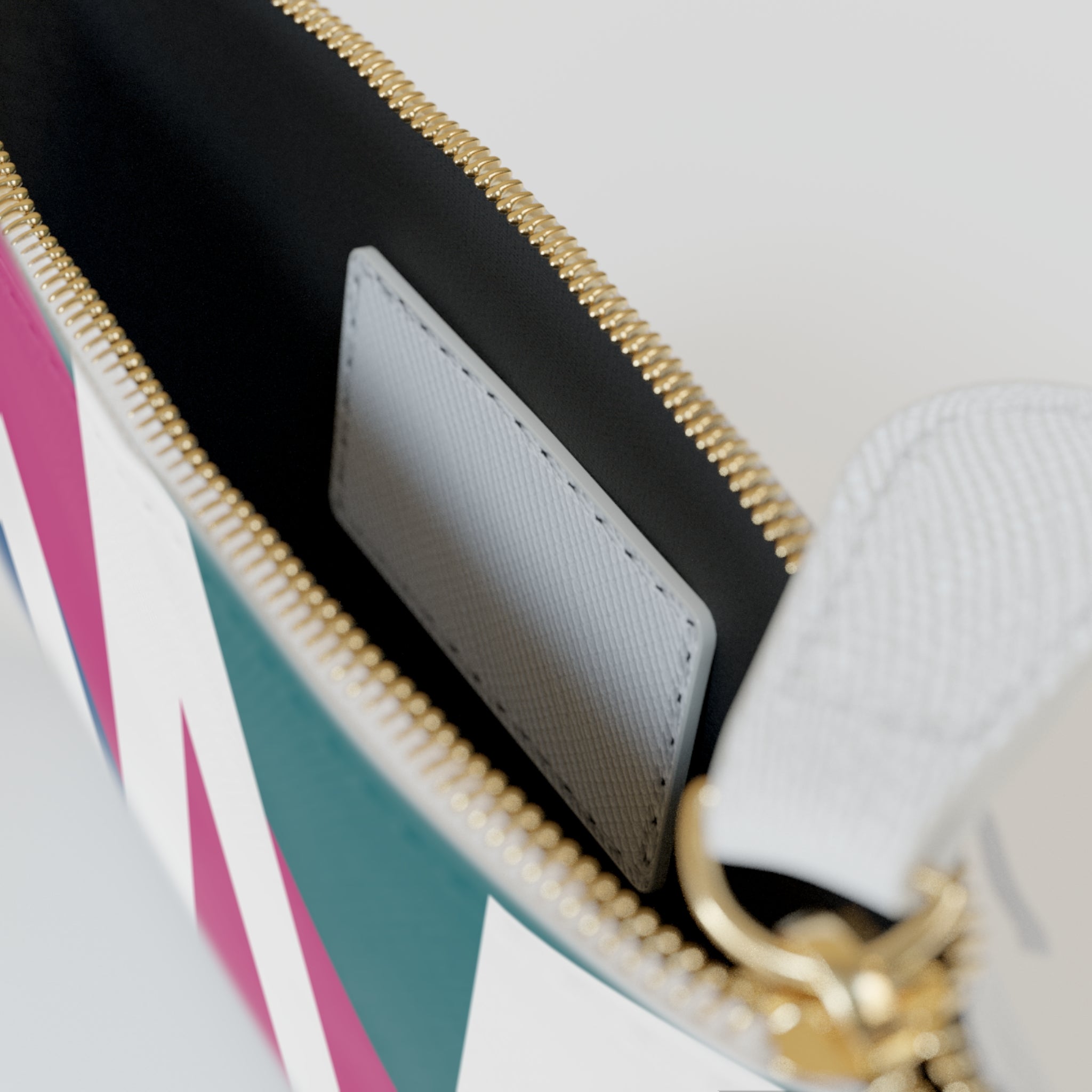 Initial W Mini Clutch — Colorblock Monogram Wristlet Wallet