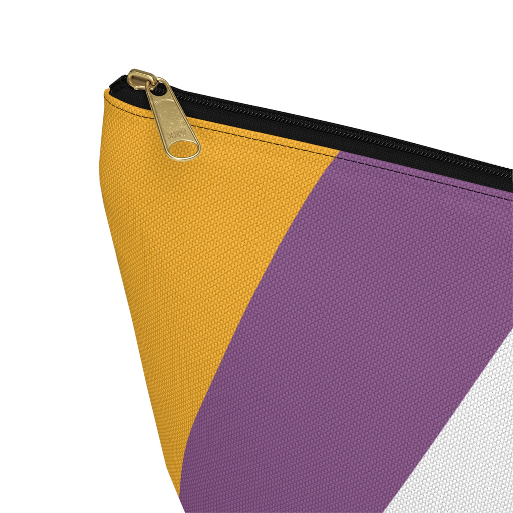 Initials Colorblock Accessory Pouch — Monogram A T-Bottom Cosmetic Bag