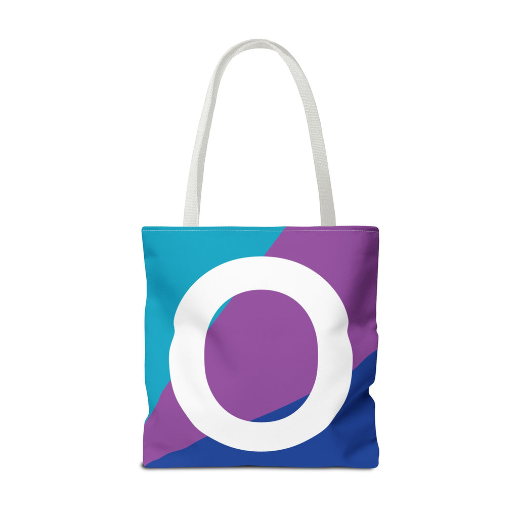 Monogram 'O' Colorblock Tote Bag — Personalized Initial O Shoulder Tote