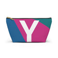 Initials Colorblock Accessory Pouch — Monogram Y T-Bottom Cosmetic Bag