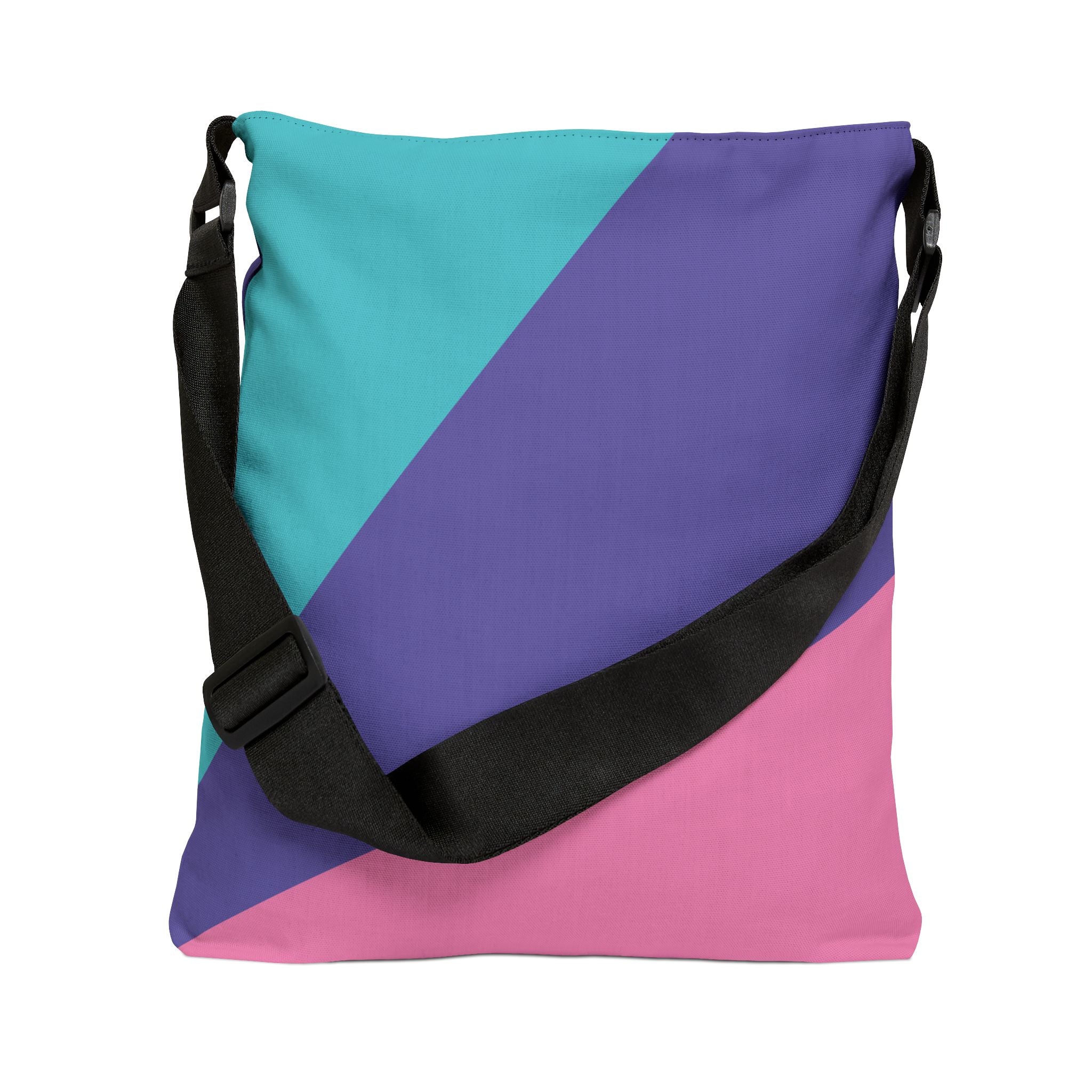 Colorblock Geometric Tote Bag — Adjustable Strap, Bright Abstract Pattern
