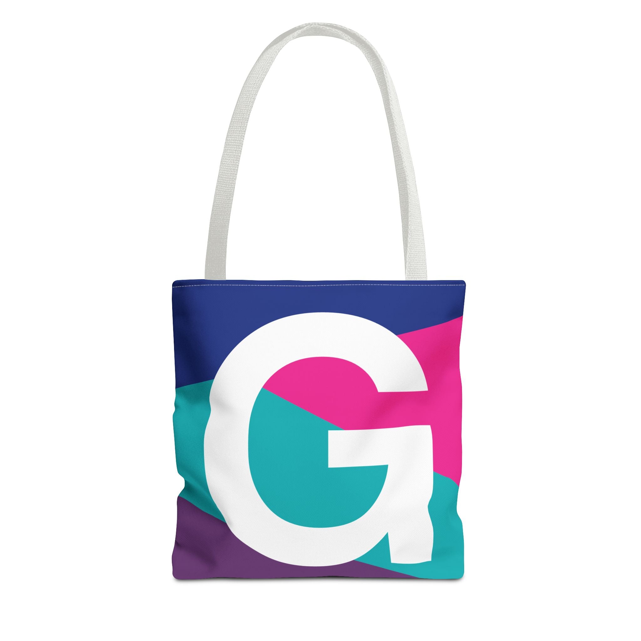 Monogram 'G' Colorblock Tote Bag — Personalized Initial G Shoulder Tote
