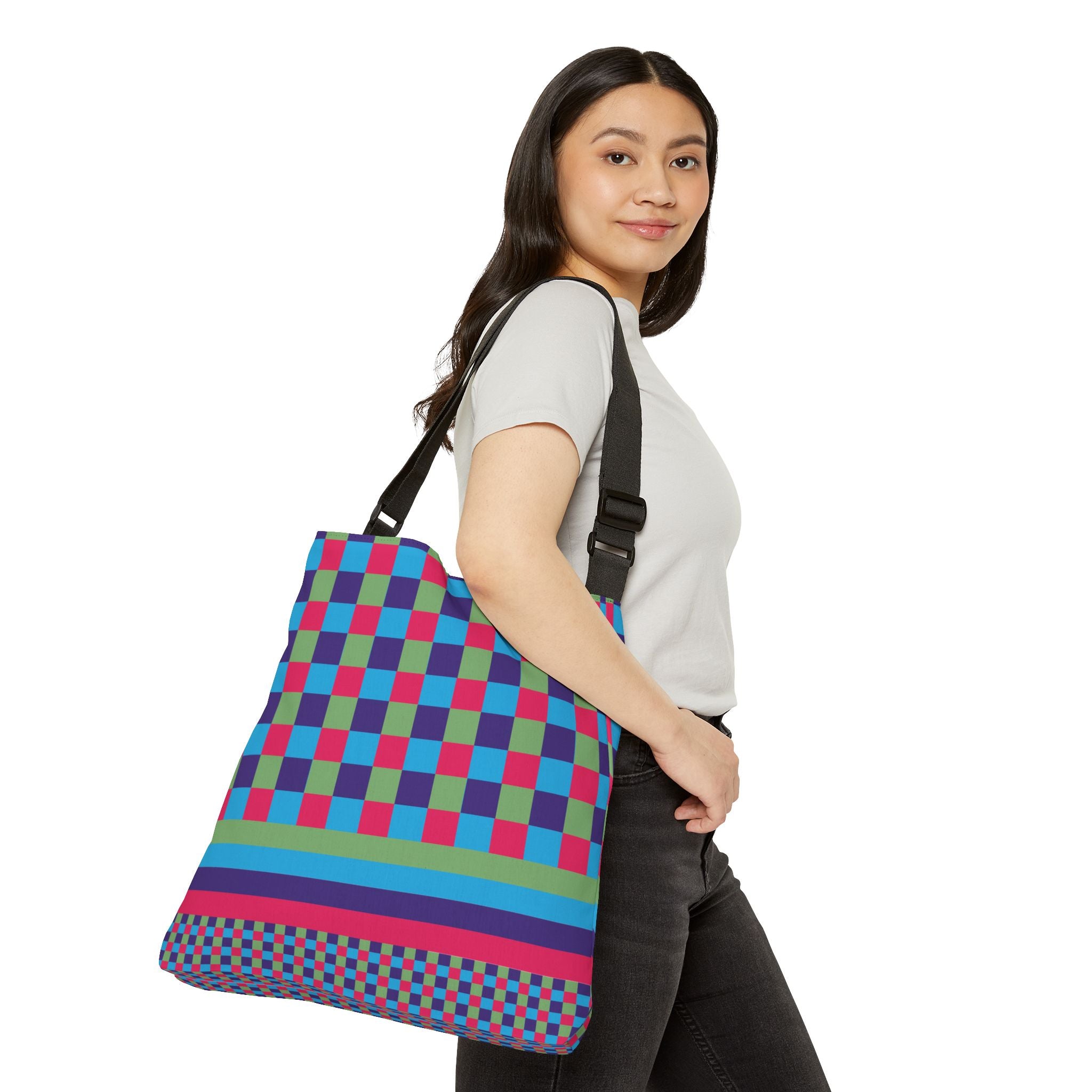 Colorblock Geometric Tote Bag