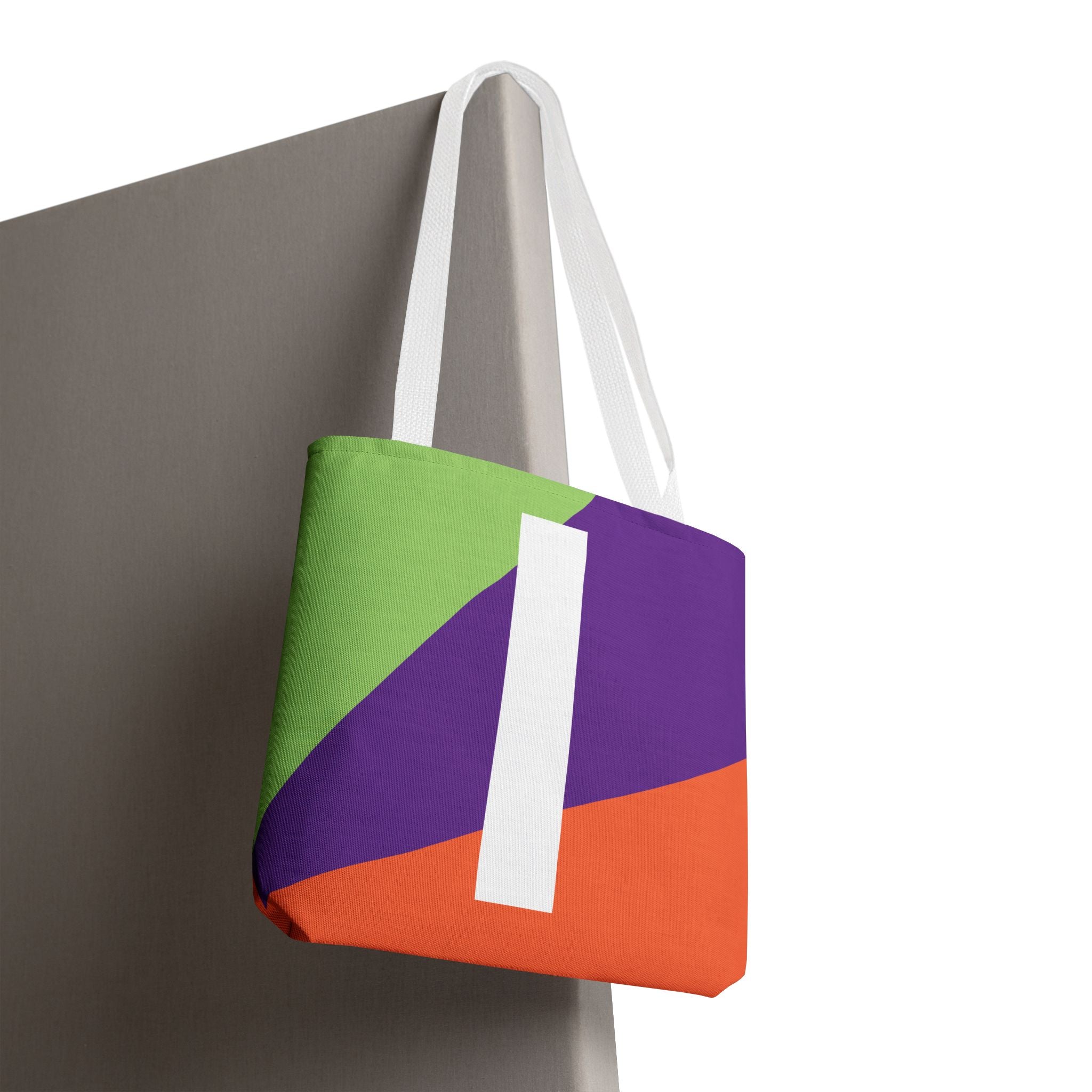 Monogram 'I' Colorblock Tote Bag — Personalized Initial I Shoulder Tote