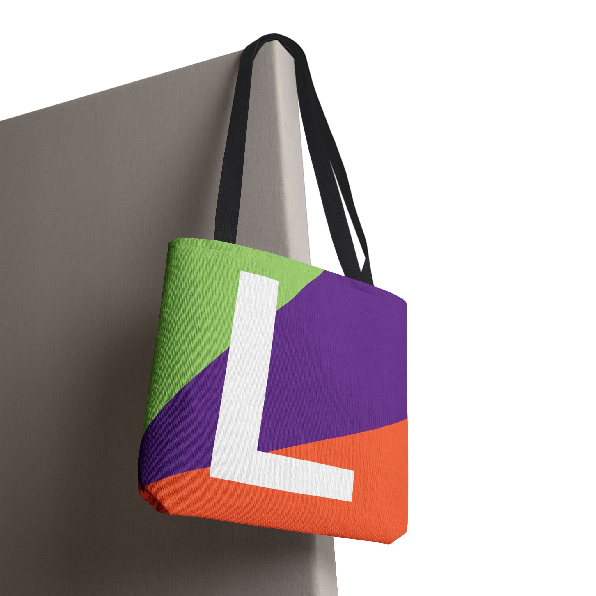 Monogram 'L' Colorblock Tote Bag — Personalized Initial L Shoulder Tote