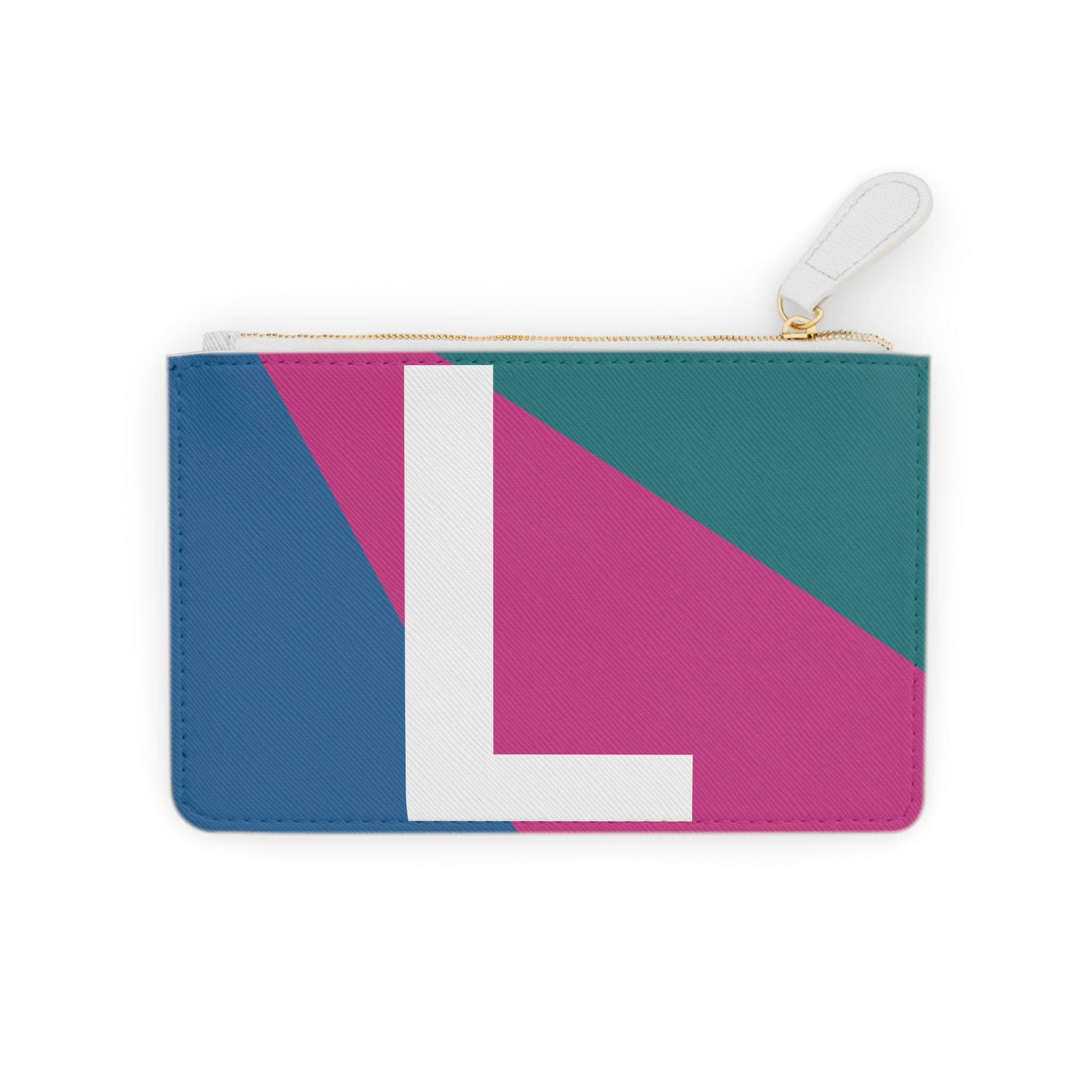 Initial L Mini Clutch — Colorblock Monogram Wristlet Wallet