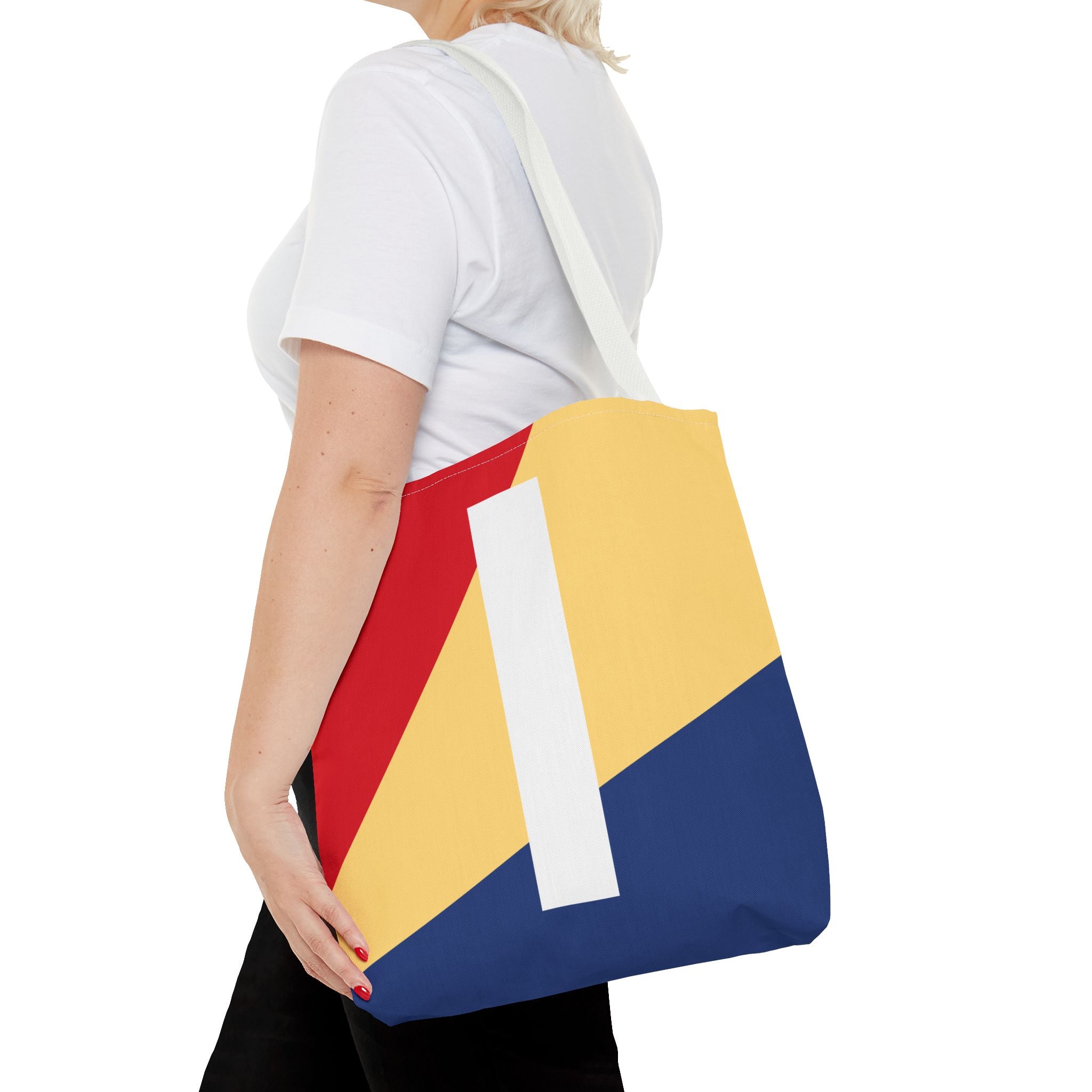 Monogram 'I' Colorblock Tote Bag — Personalized Initial I Shoulder Tote
