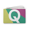 Monogram 'Q' Colorblock Clutch Bag — Bold Geometric Wristlet for Everyday & Gifts