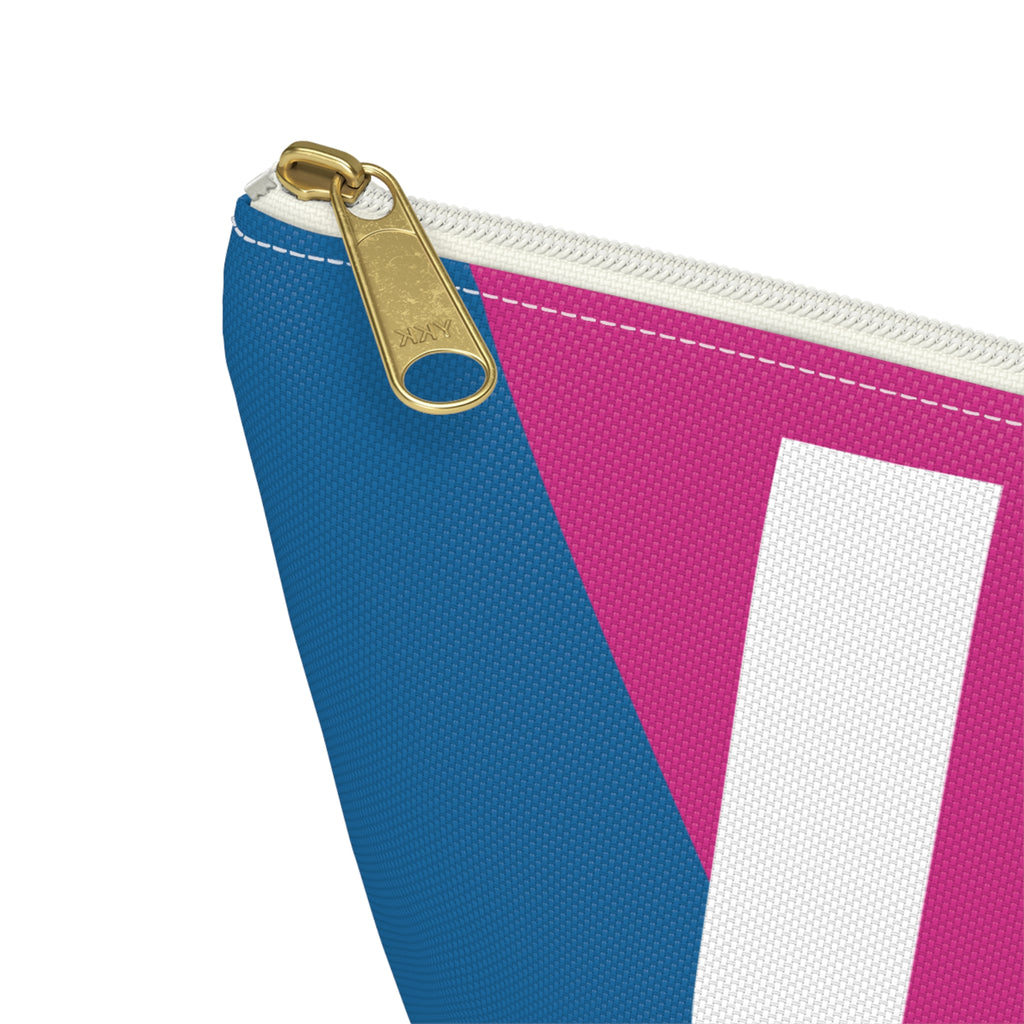 Initials Colorblock Accessory Pouch — Monogram U T-Bottom Cosmetic Bag