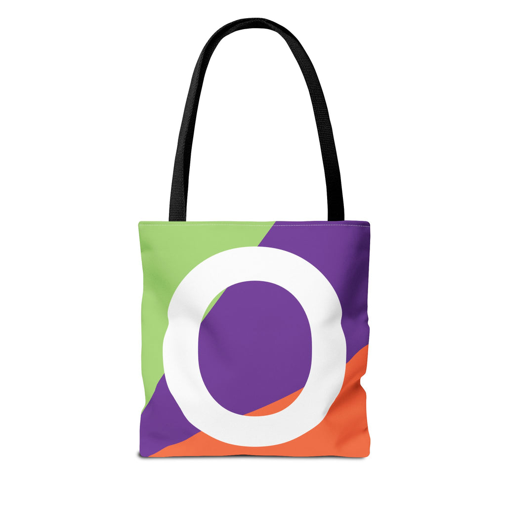 Monogram 'O' Colorblock Tote Bag — Personalized Initial O Shoulder Tote