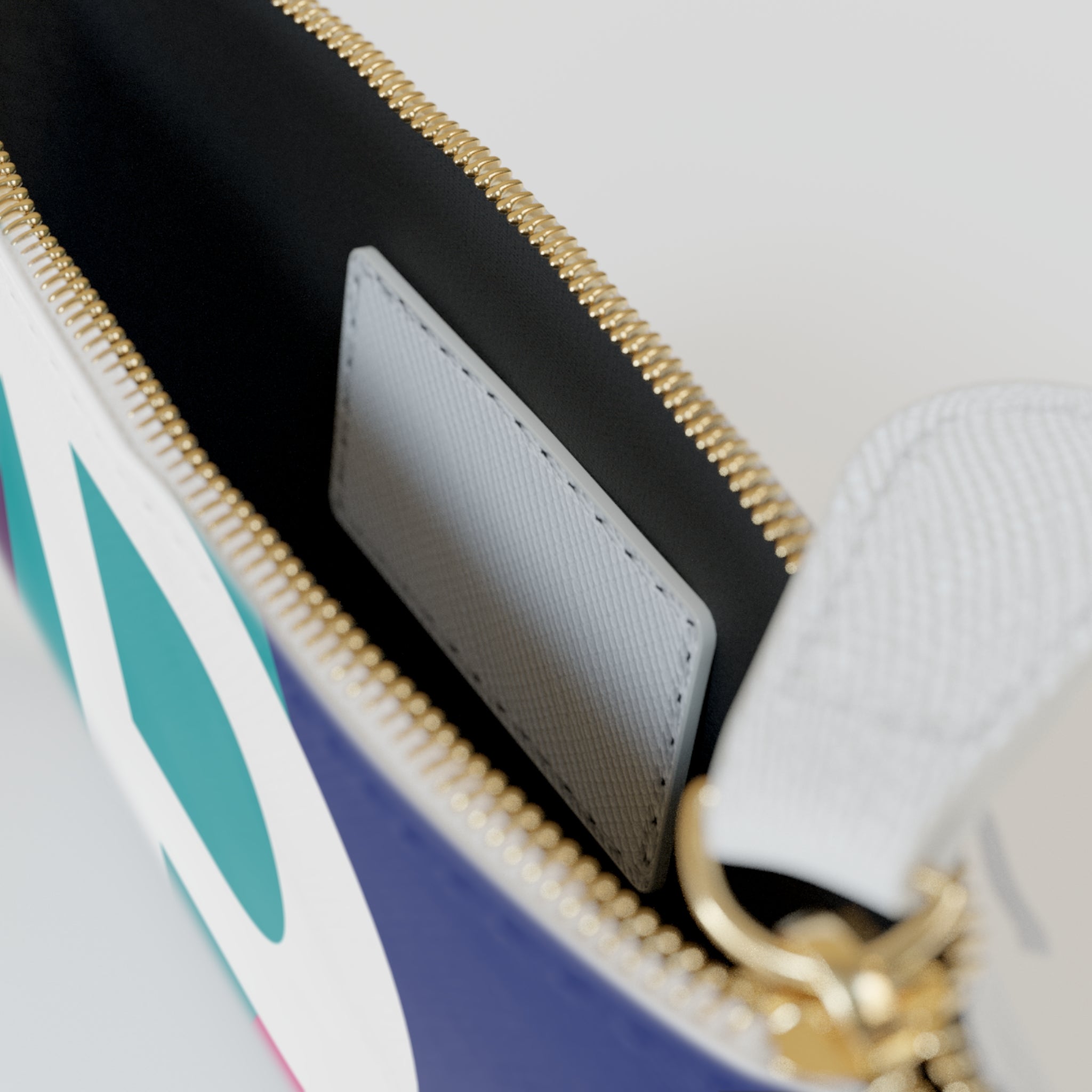 Initial P Mini Clutch — Colorblock Monogram Wristlet Wallet