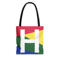 Monogram 'H' Colorblock Tote Bag — Personalized Initial H Shoulder Tote
