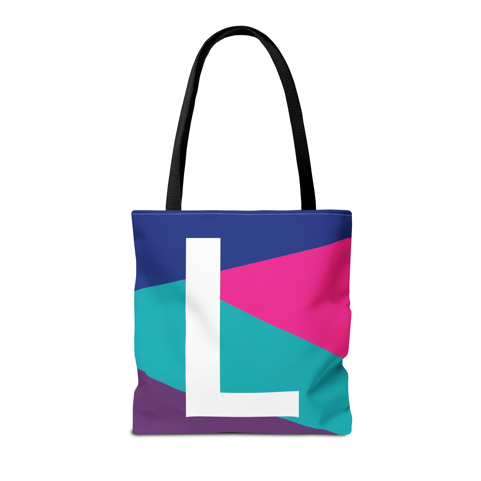 Monogram 'L' Colorblock Tote Bag — Personalized Initial L Shoulder Tote