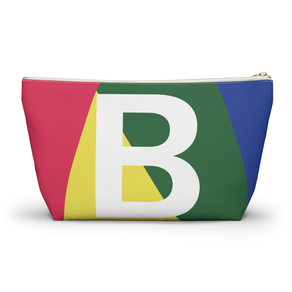 Initials Colorblock Accessory Pouch — Monogram B T-Bottom Cosmetic Bag