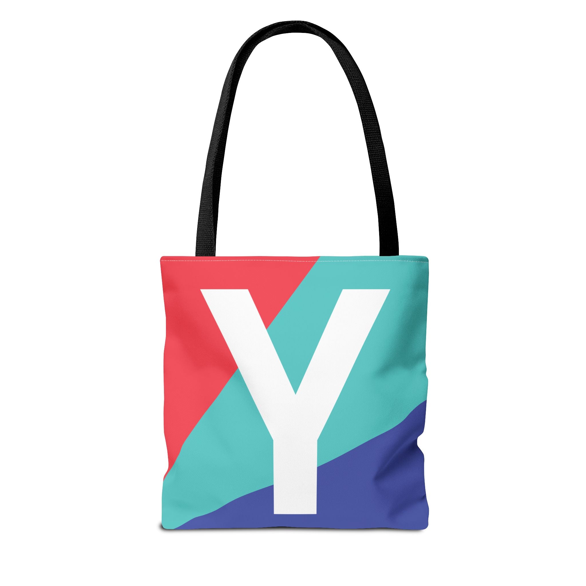Monogram 'Y' Colorblock Tote Bag — Personalized Initial Y Shoulder Tote