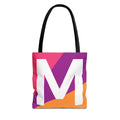Monogram 'M' Colorblock Tote Bag — Personalized Initial M Shoulder Tote