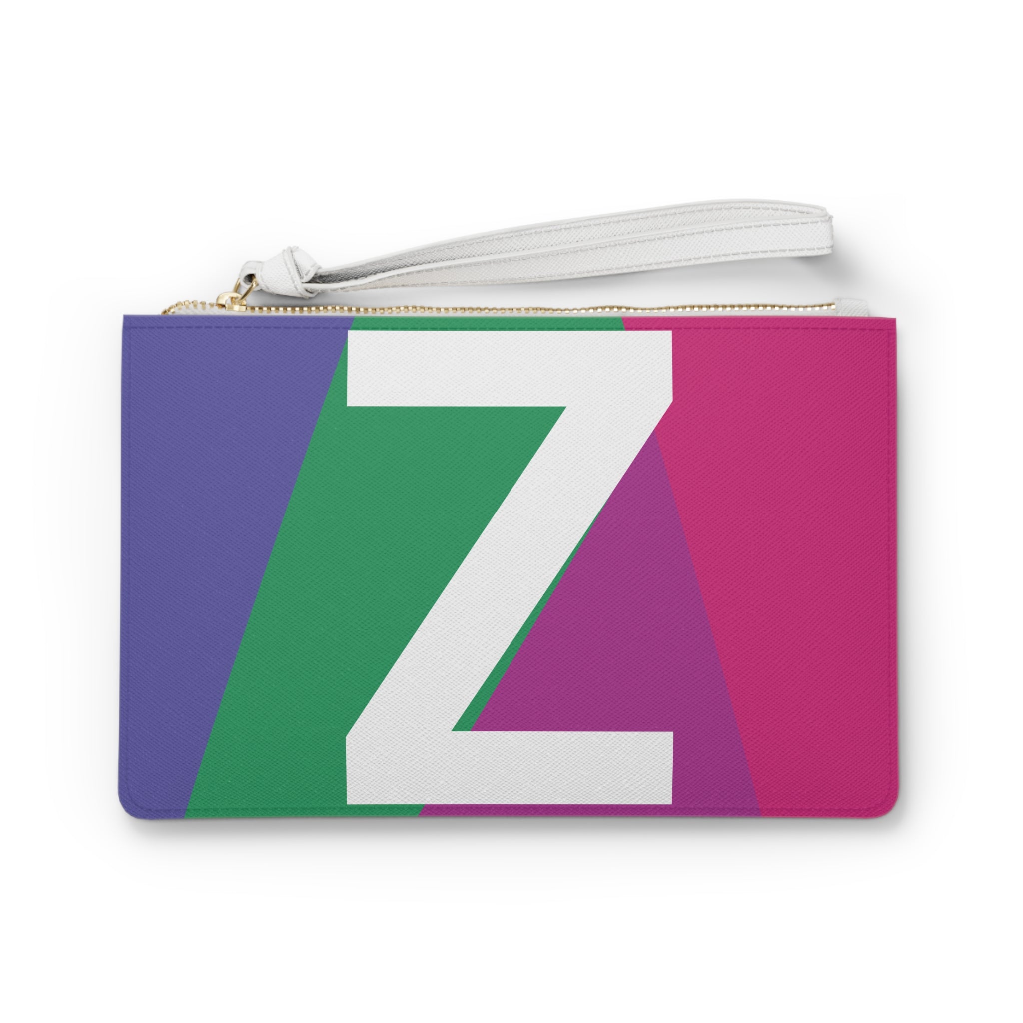 Monogram 'Z' Colorblock Clutch Bag — Bold Geometric Wristlet for Everyday & Gifts
