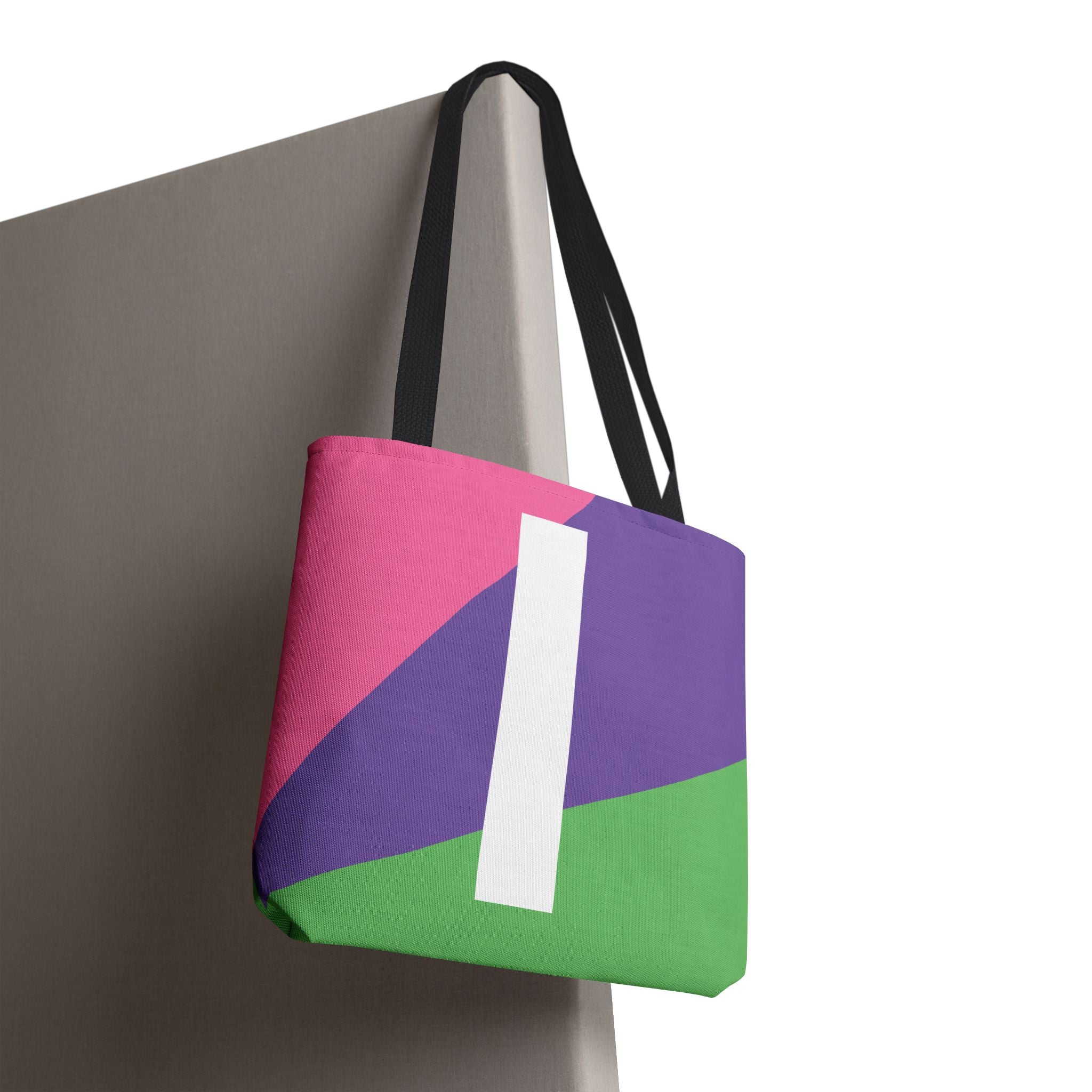 Monogram 'I' Colorblock Tote Bag — Personalized Initial I Shoulder Tote