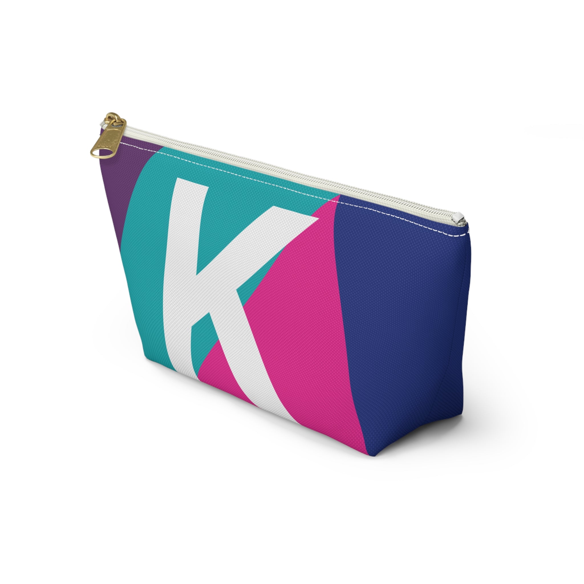 Colorblock Accessory Pouch — Monogram K T-Bottom Cosmetic Bag