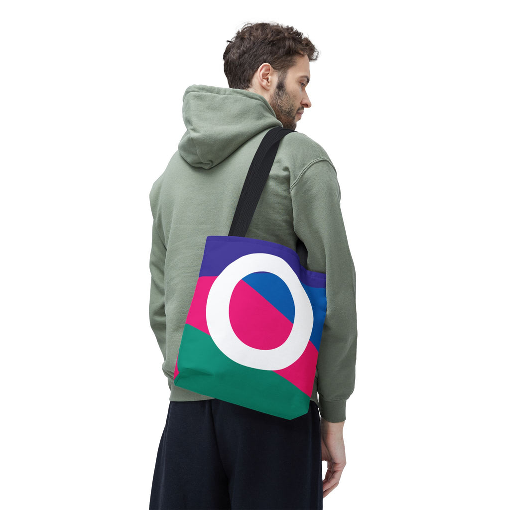 Monogram 'O' Colorblock Tote Bag — Personalized Initial O Shoulder Tote