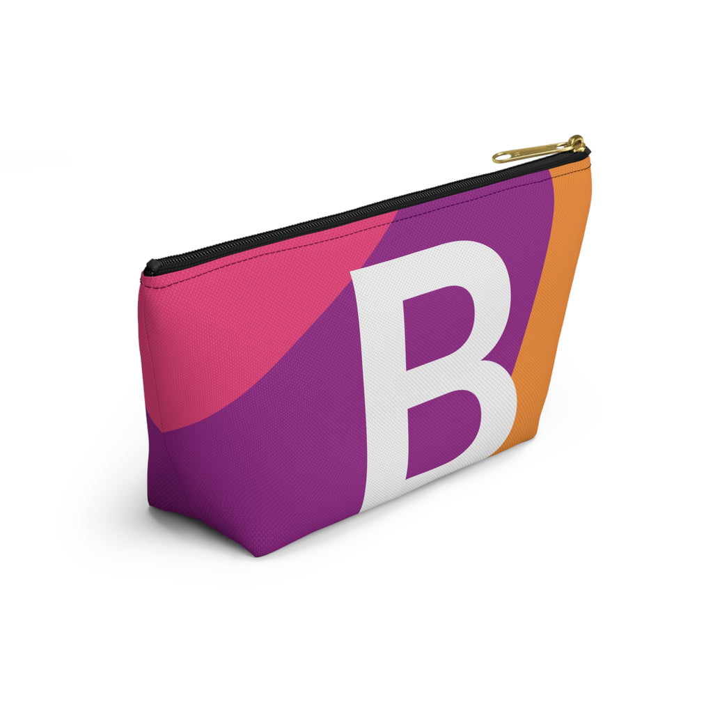 Initials Colorblock Accessory Pouch — Monogram B T-Bottom Cosmetic Bag