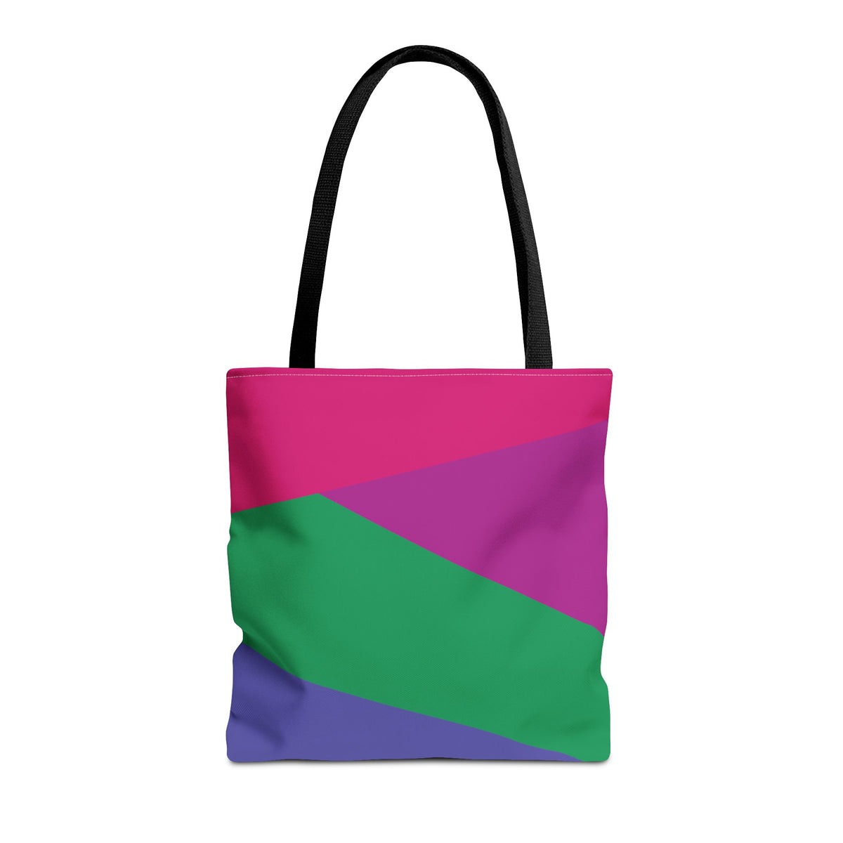 Retro 80s & 90s Inspired Color Block Tote Bag | Stylish Everyday Canvas Shoulder Bag