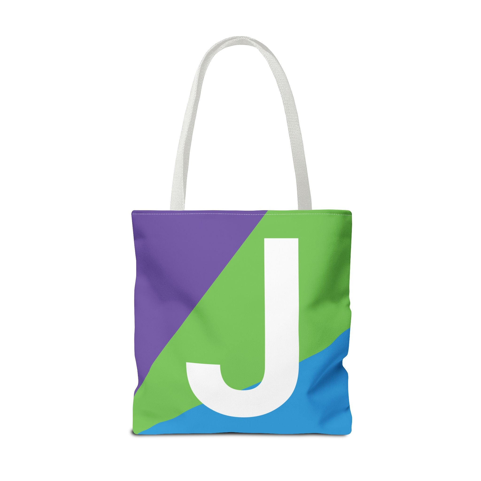 Monogram 'J' Colorblock Tote Bag — Personalized Initial J Shoulder Tote