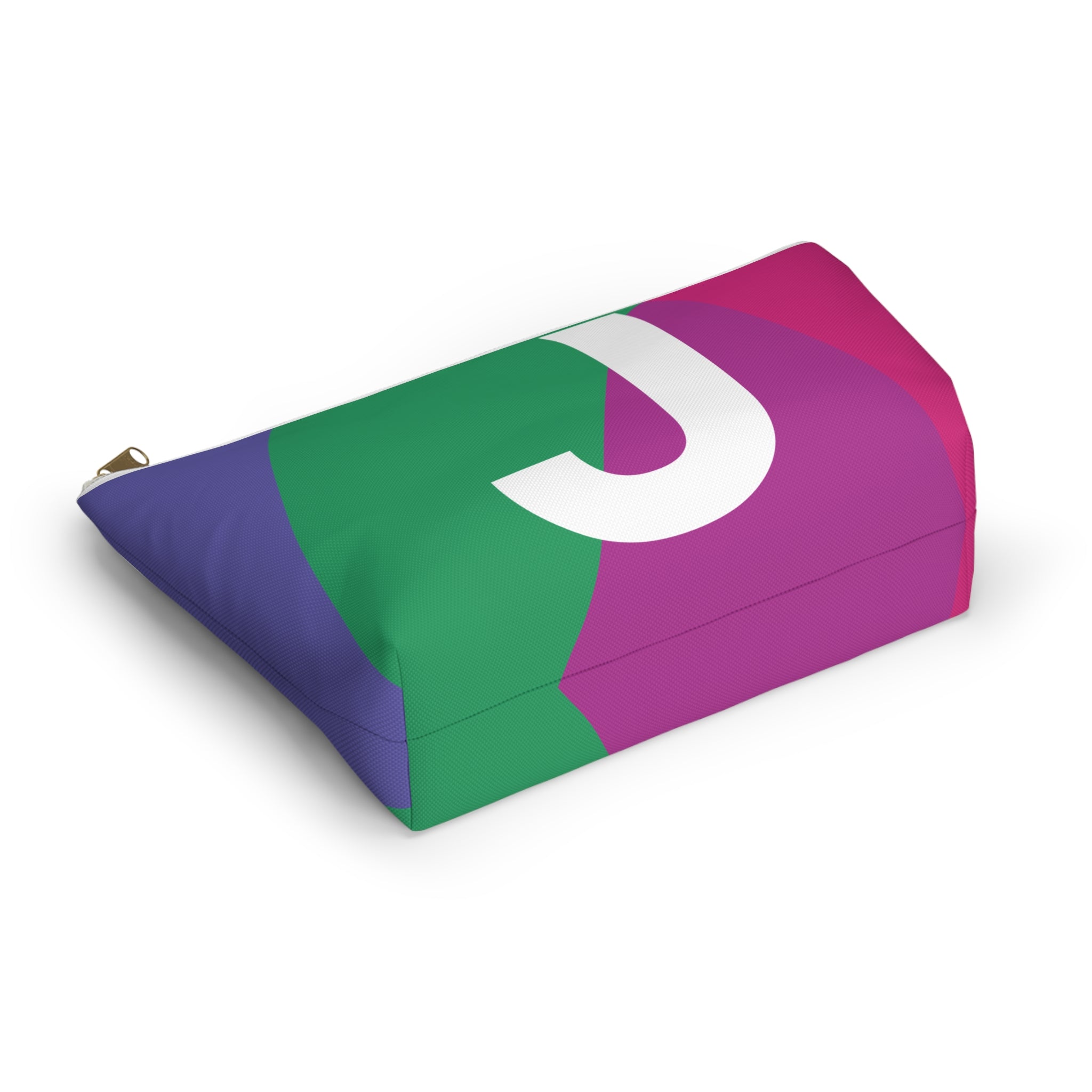 Initials Colorblock Accessory Pouch — Monogram J T-Bottom Cosmetic Bag