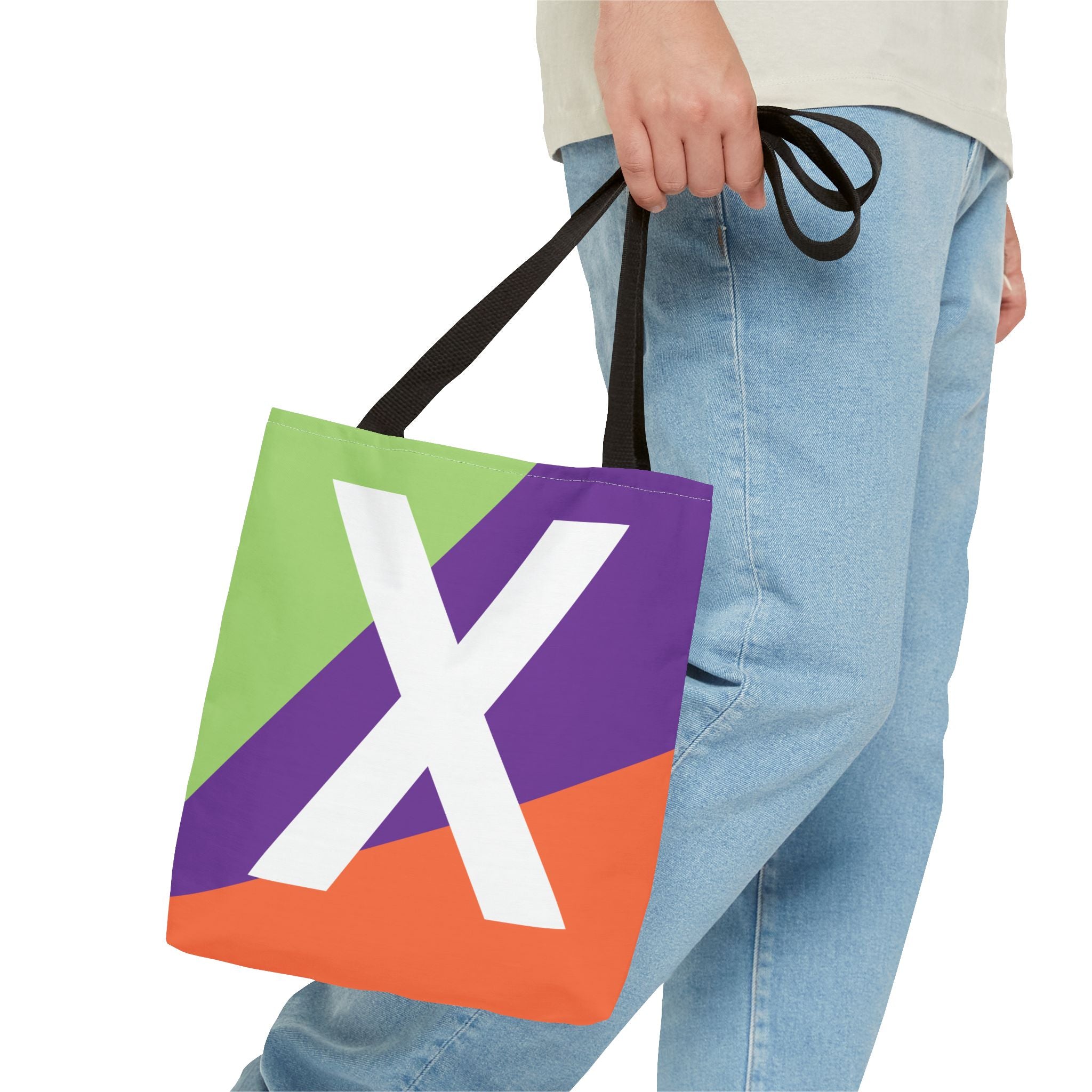 Monogram 'X' Colorblock Tote Bag — Personalized Initial X Shoulder Tote