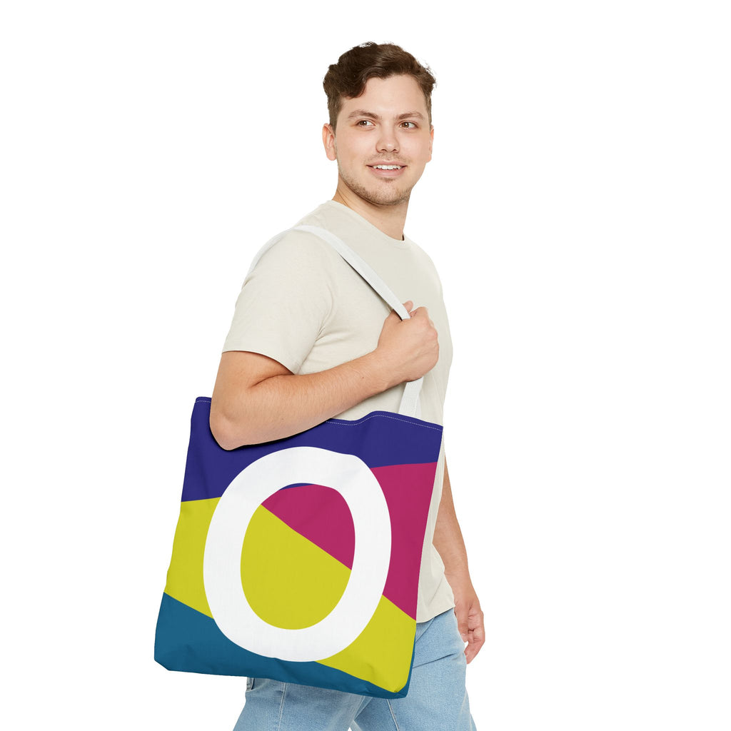 Monogram 'O' Colorblock Tote Bag — Personalized Initial O Shoulder Tote