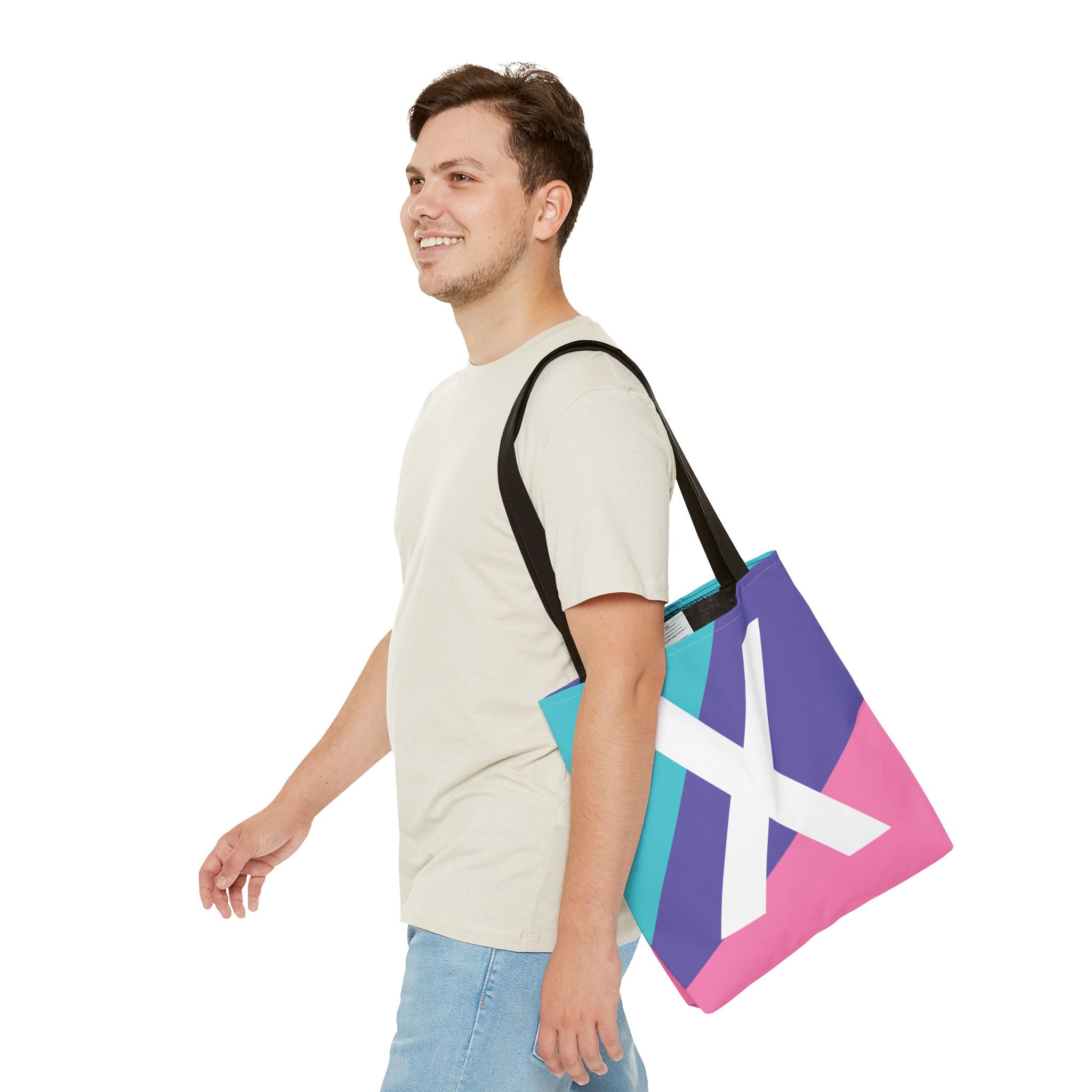 Monogram 'X' Colorblock Tote Bag — Personalized Initial X Shoulder Tote