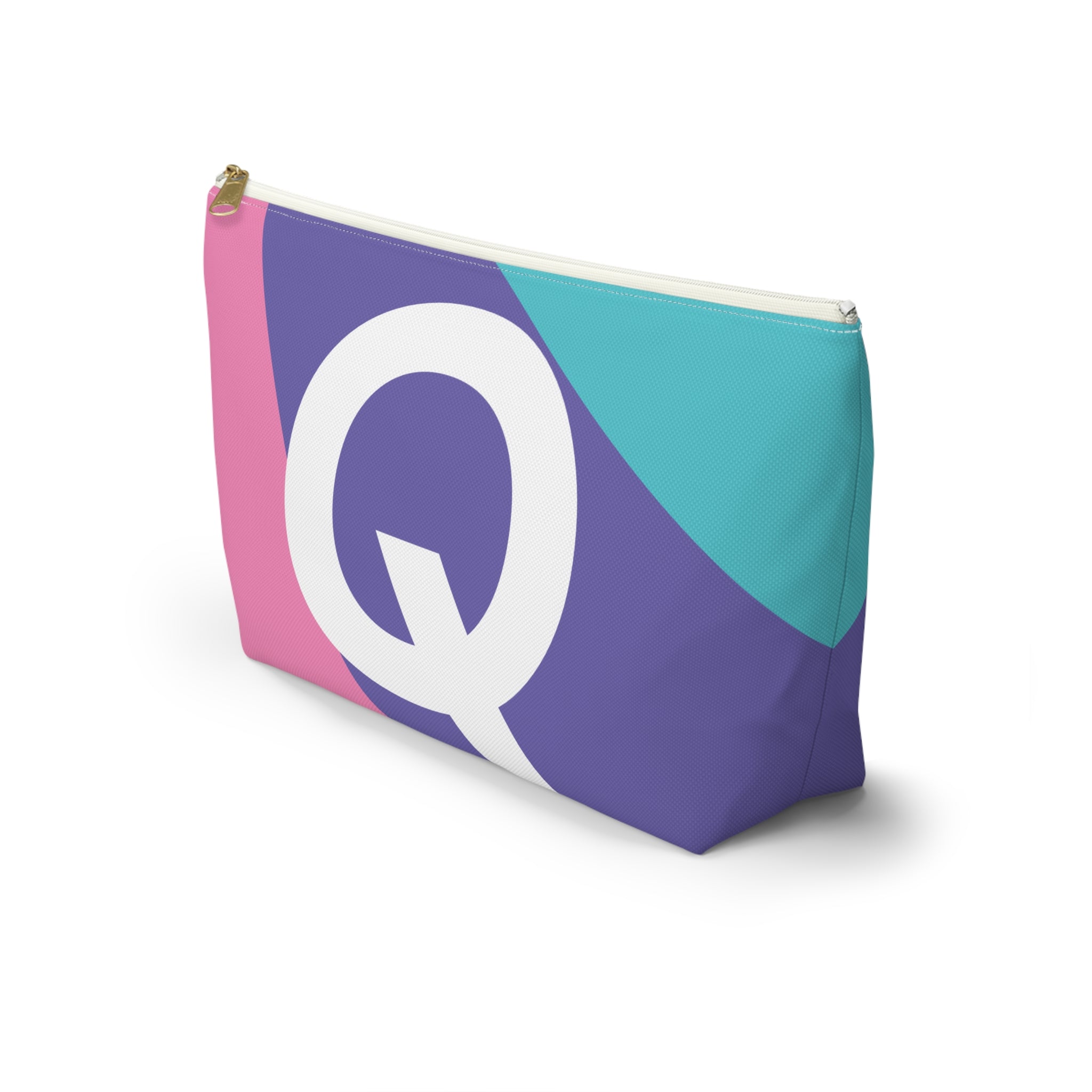 Colorblock Accessory Pouch — Monogram Q T-Bottom Cosmetic Bag