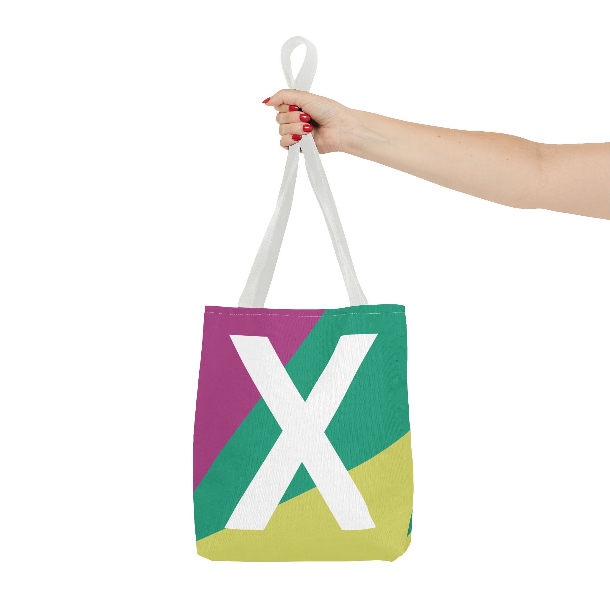 Monogram 'X' Colorblock Tote Bag — Personalized Initial X Shoulder Tote