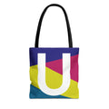 Monogram 'U' Colorblock Tote Bag — Personalized Initial U Shoulder Tote