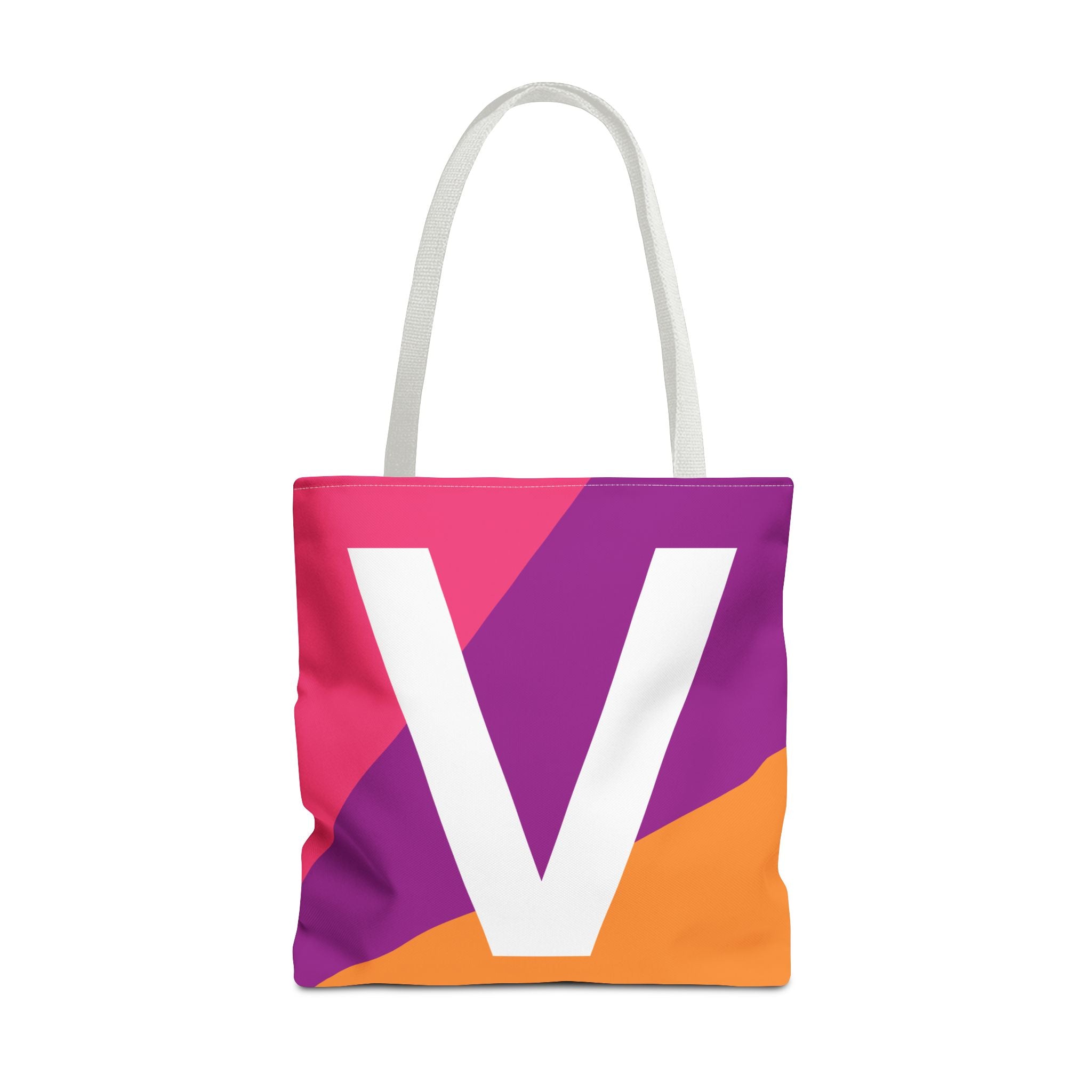 Monogram 'V' Colorblock Tote Bag — Personalized Initial V Shoulder Tote