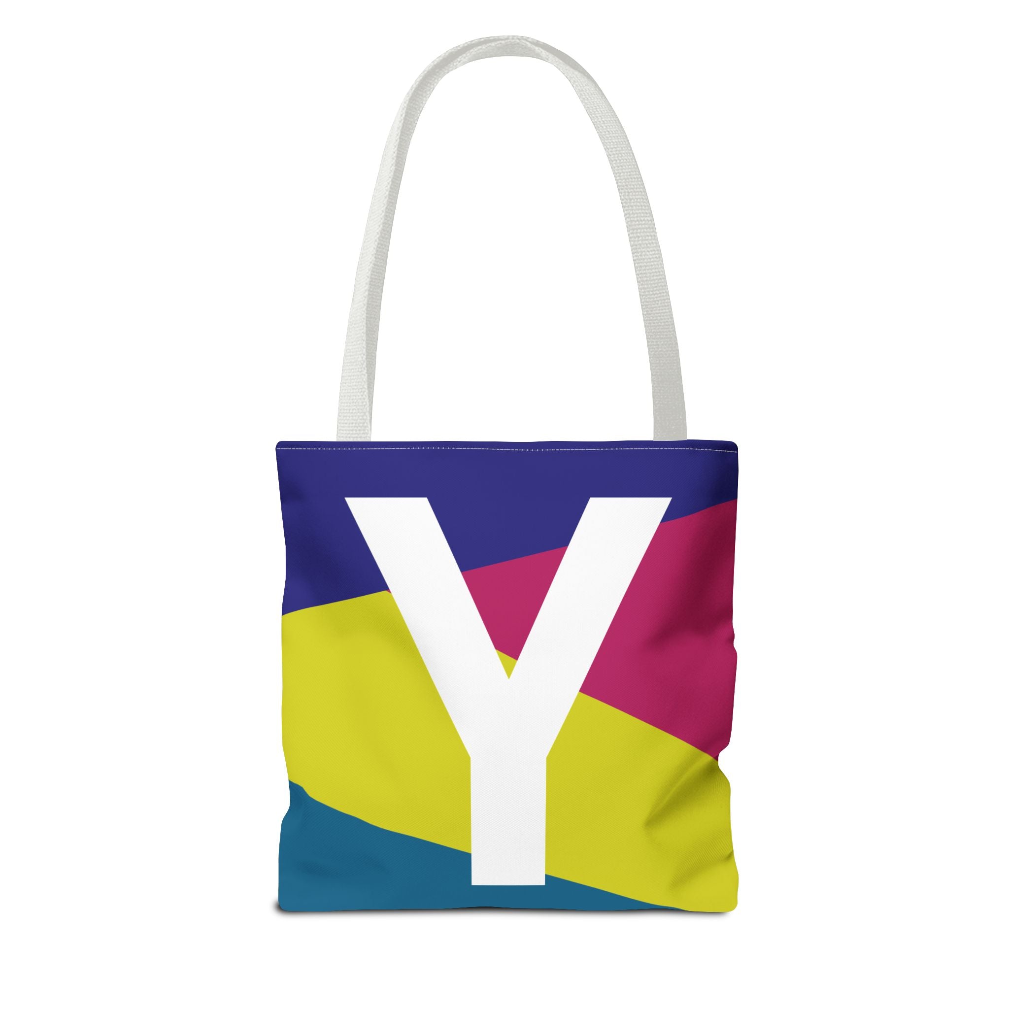 Monogram 'Y' Colorblock Tote Bag — Personalized Initial Y Shoulder Tote