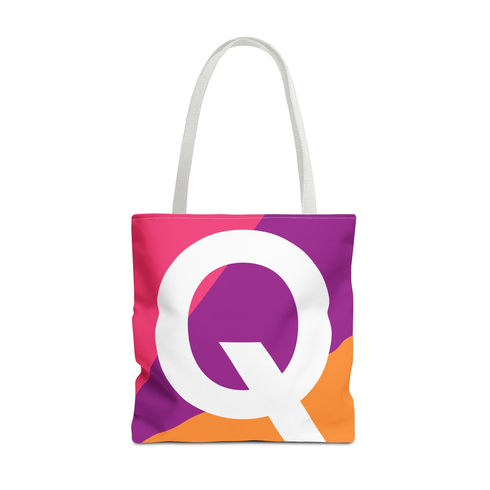 Monogram 'Q' Colorblock Tote Bag — Personalized Initial Q Shoulder Tote