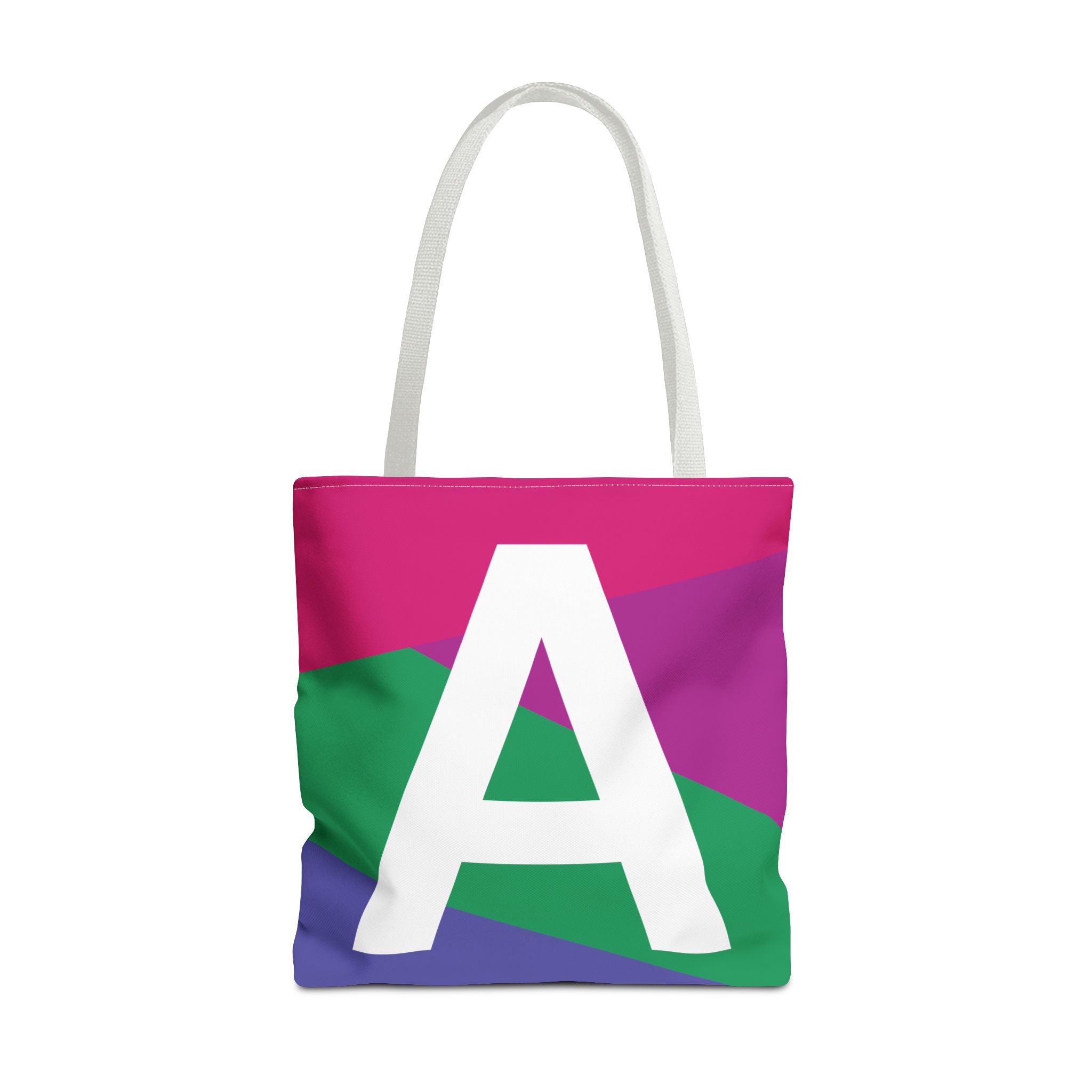 Monogram 'A' Colorblock Tote Bag — Personalized Initial A Shoulder Tote