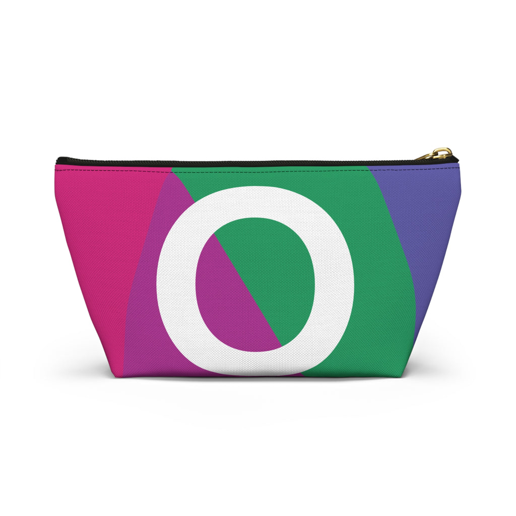 Initials Colorblock Accessory Pouch — Monogram O T-Bottom Cosmetic Bag